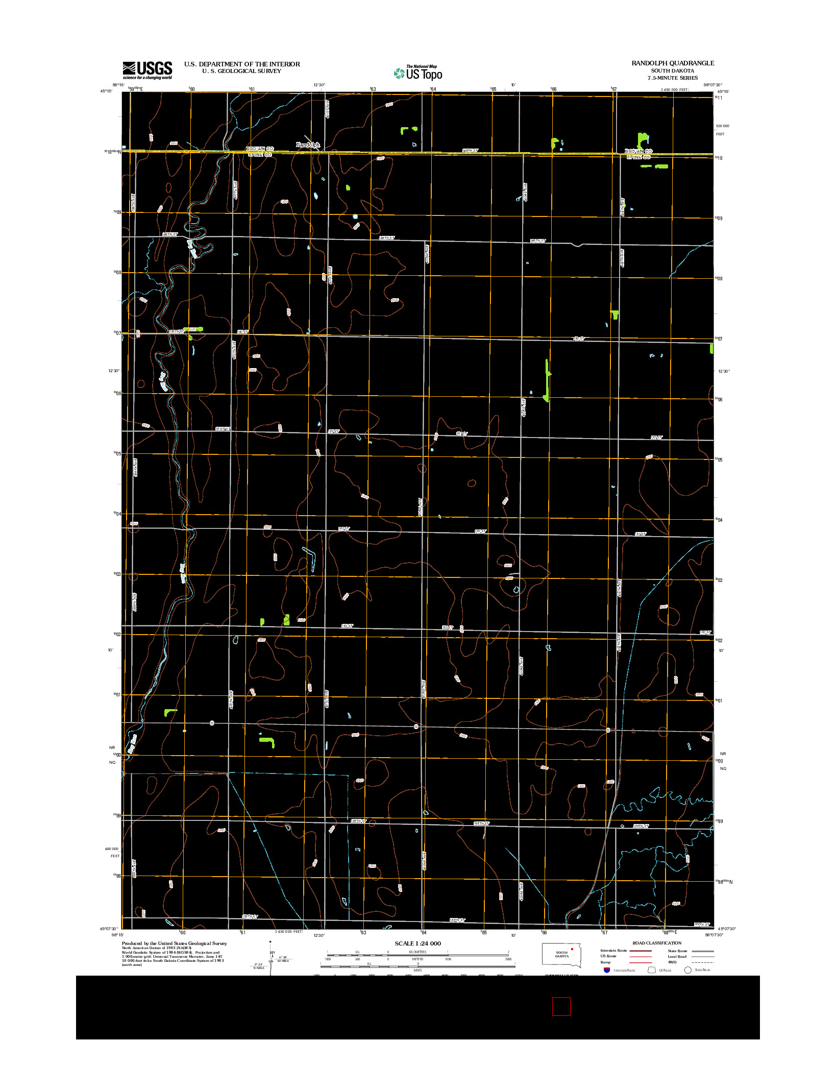 USGS US TOPO 7.5-MINUTE MAP FOR RANDOLPH, SD 2012