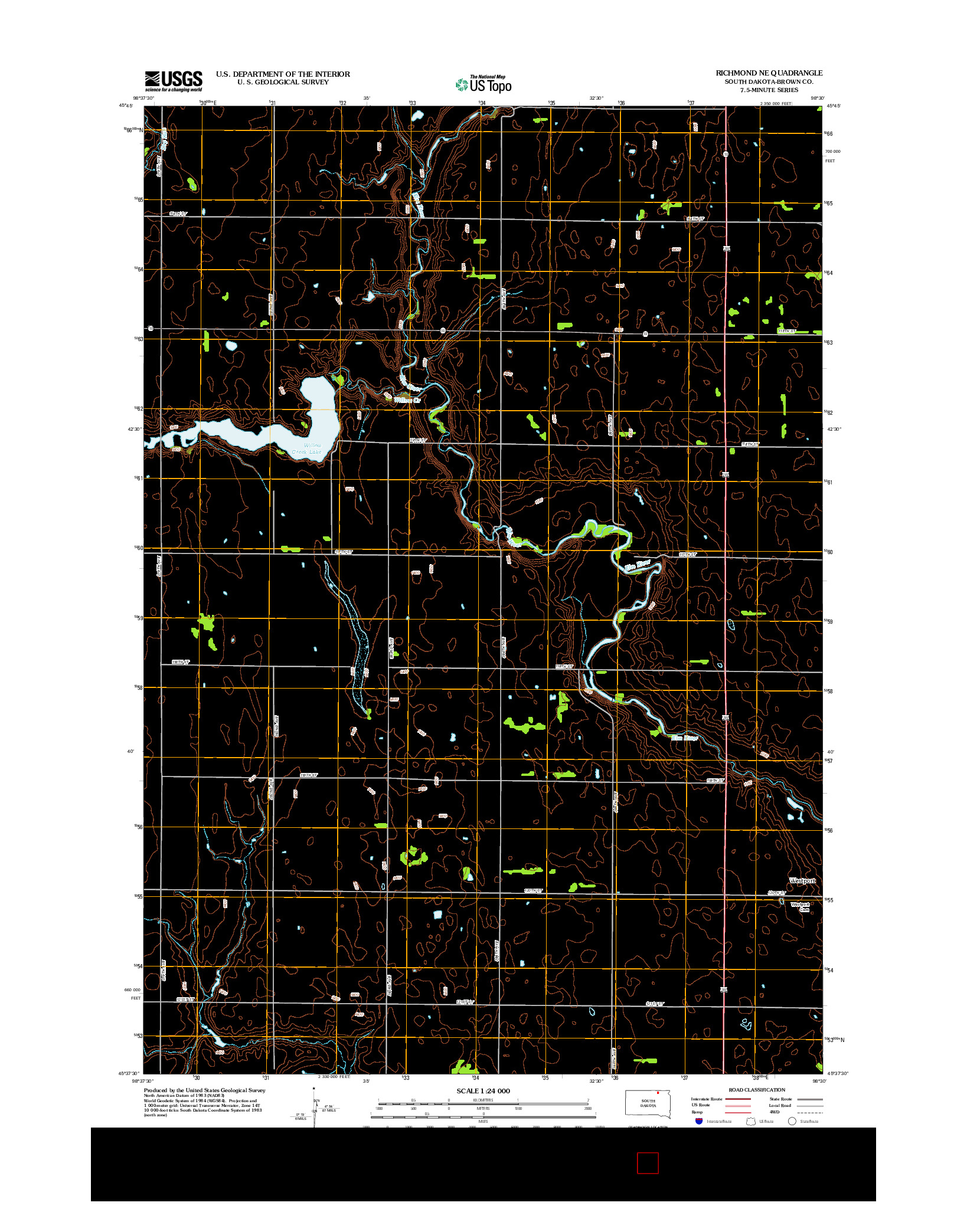 USGS US TOPO 7.5-MINUTE MAP FOR RICHMOND NE, SD 2012