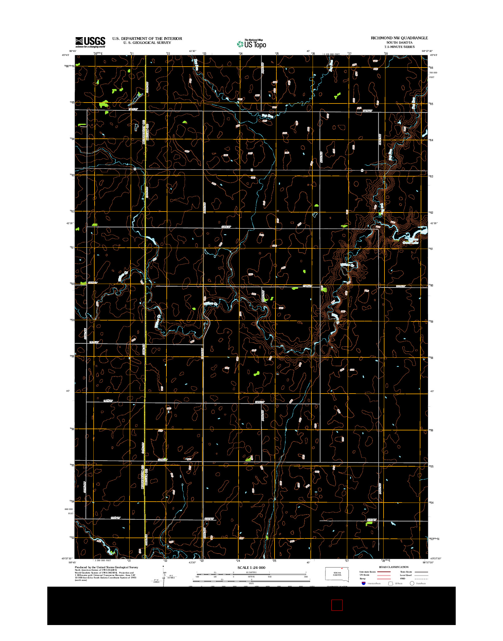 USGS US TOPO 7.5-MINUTE MAP FOR RICHMOND NW, SD 2012