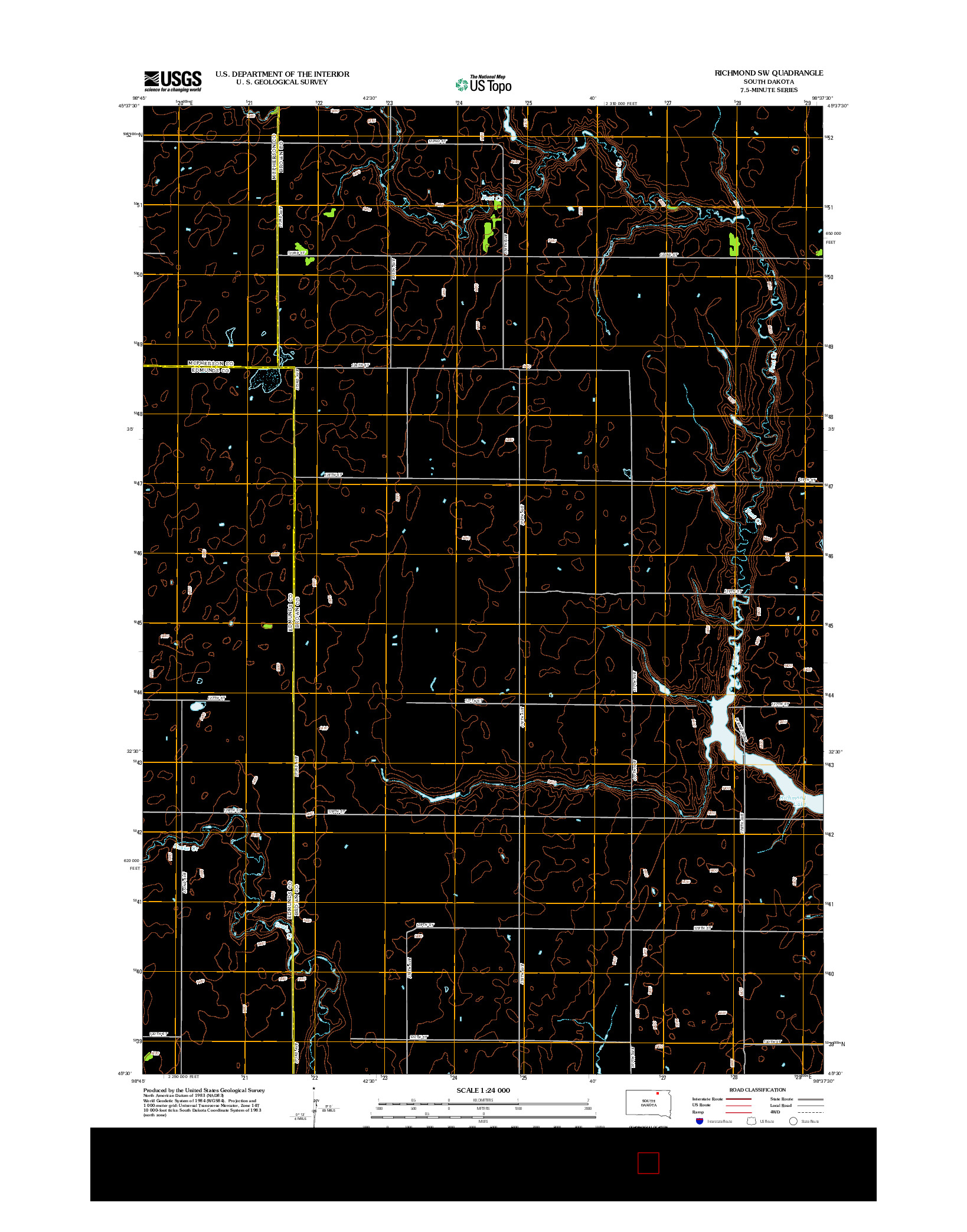 USGS US TOPO 7.5-MINUTE MAP FOR RICHMOND SW, SD 2012