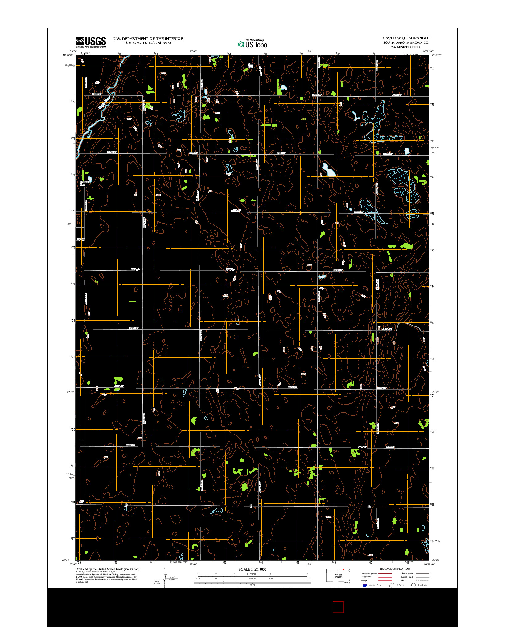 USGS US TOPO 7.5-MINUTE MAP FOR SAVO SW, SD 2012