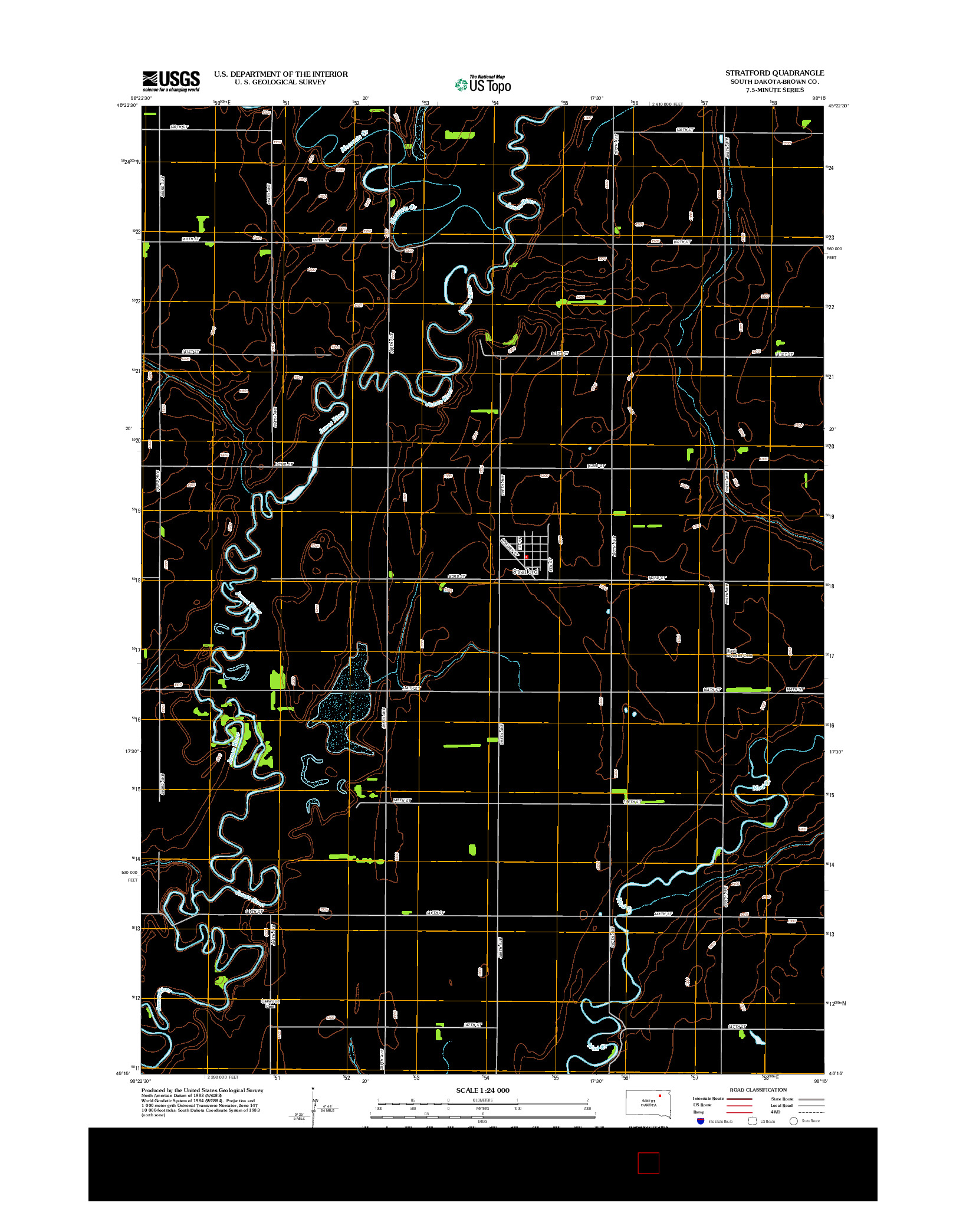 USGS US TOPO 7.5-MINUTE MAP FOR STRATFORD, SD 2012