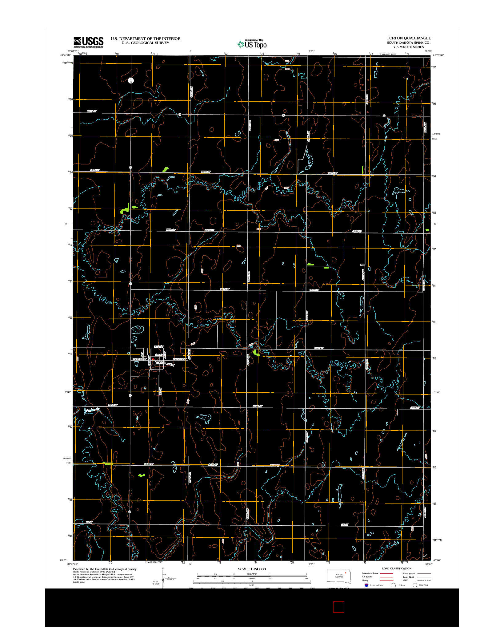 USGS US TOPO 7.5-MINUTE MAP FOR TURTON, SD 2012