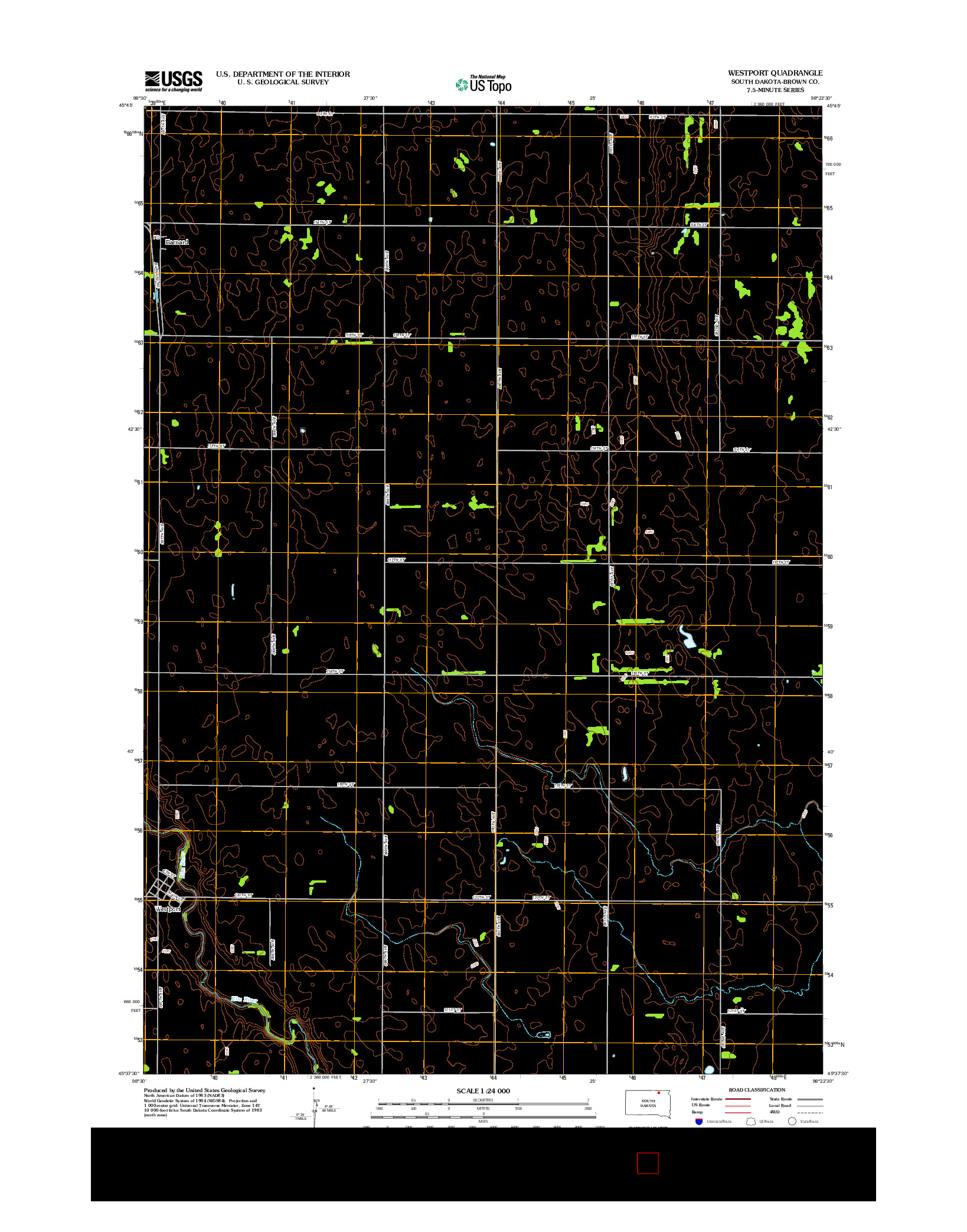 USGS US TOPO 7.5-MINUTE MAP FOR WESTPORT, SD 2012