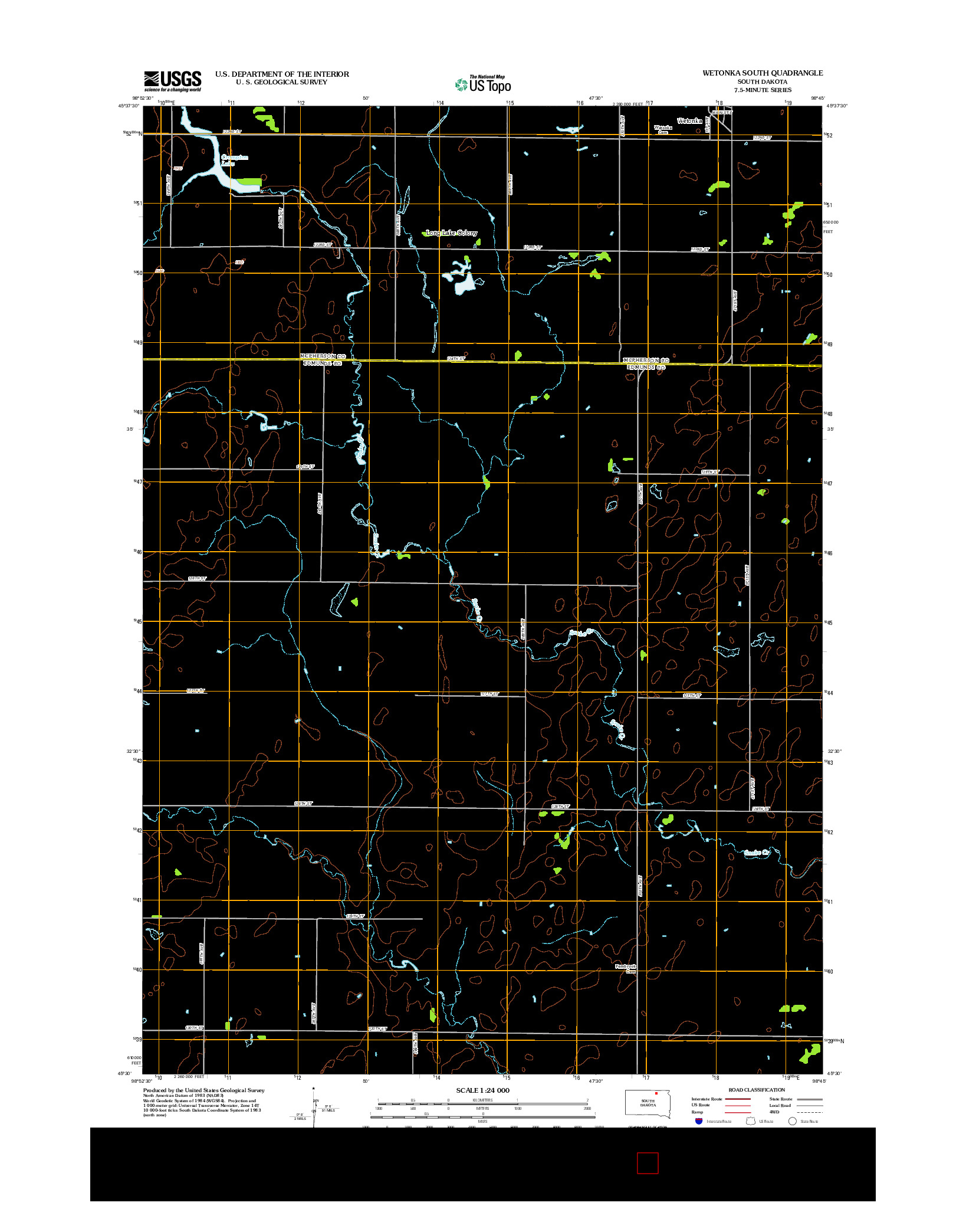 USGS US TOPO 7.5-MINUTE MAP FOR WETONKA SOUTH, SD 2012
