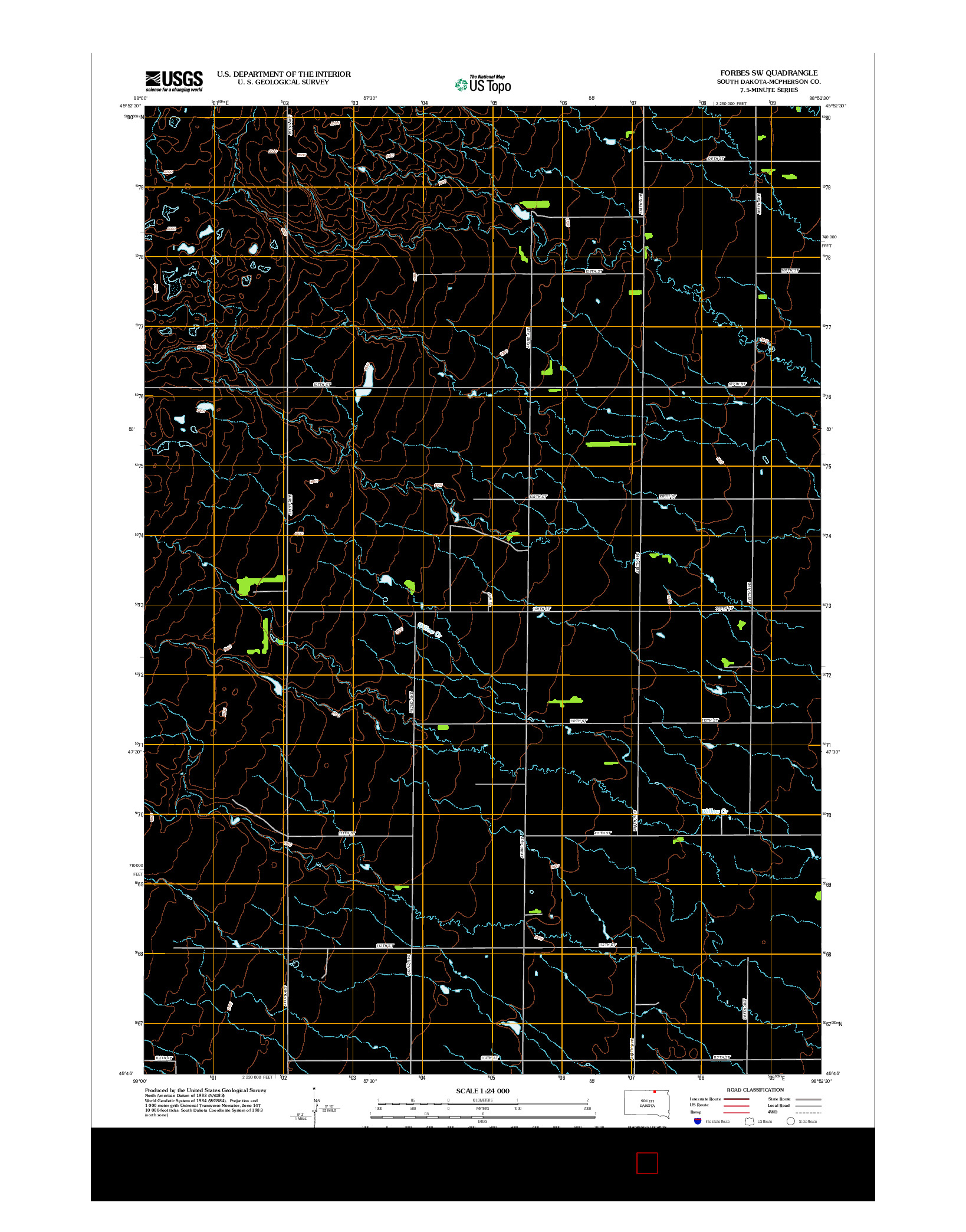 USGS US TOPO 7.5-MINUTE MAP FOR FORBES SW, SD 2012