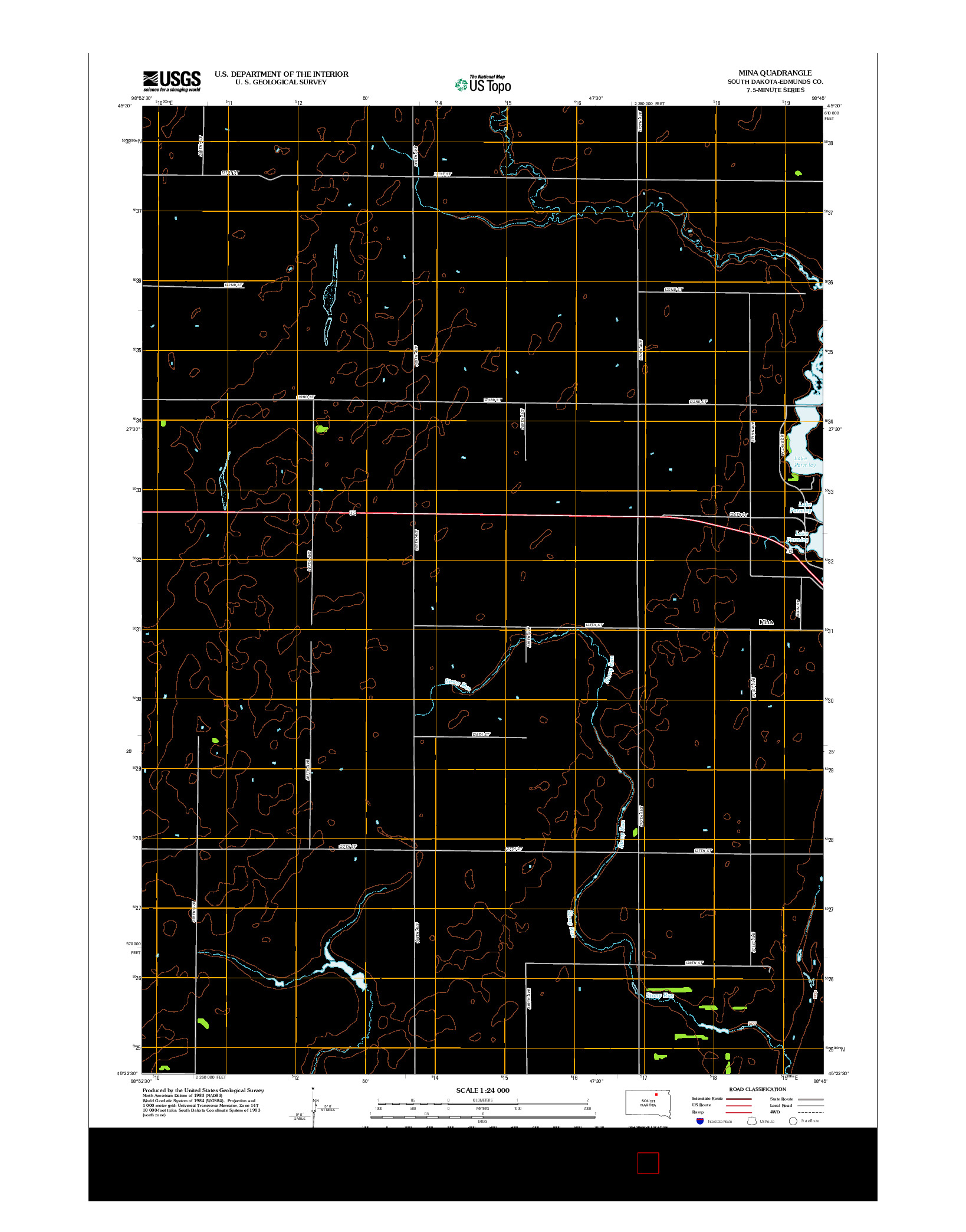 USGS US TOPO 7.5-MINUTE MAP FOR MINA, SD 2012