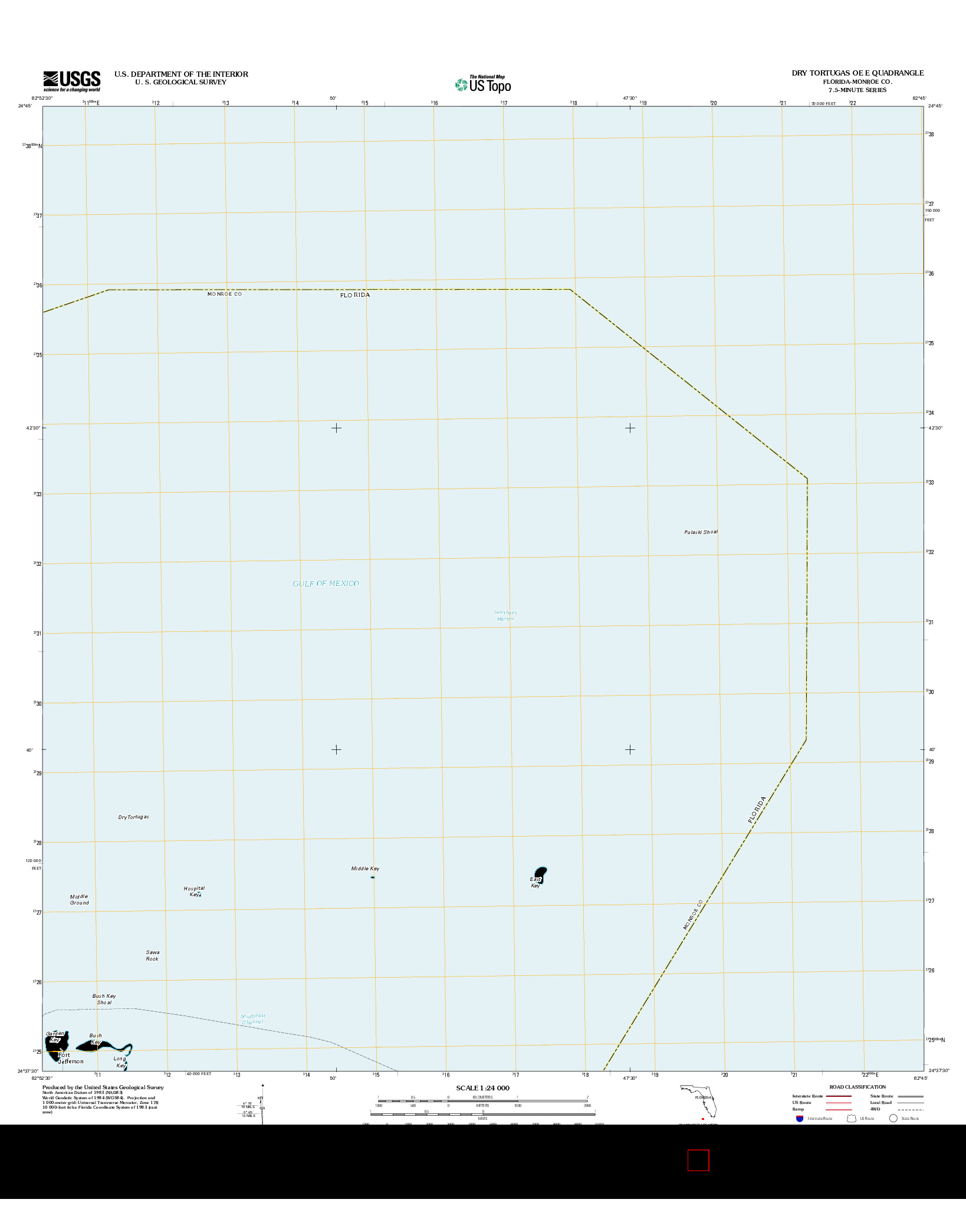 USGS US TOPO 7.5-MINUTE MAP FOR DRY TORTUGAS OE E, FL 2012