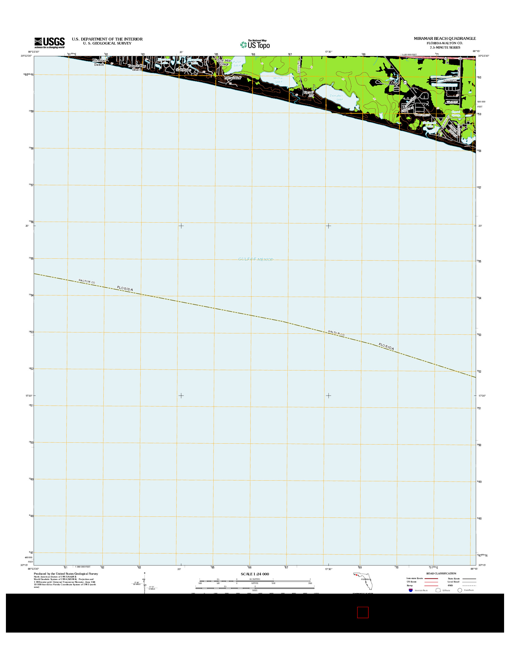USGS US TOPO 7.5-MINUTE MAP FOR MIRAMAR BEACH, FL 2012