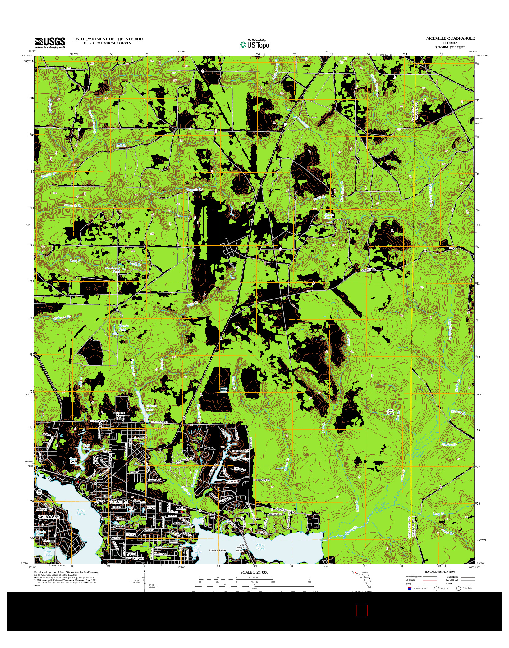 USGS US TOPO 7.5-MINUTE MAP FOR NICEVILLE, FL 2012