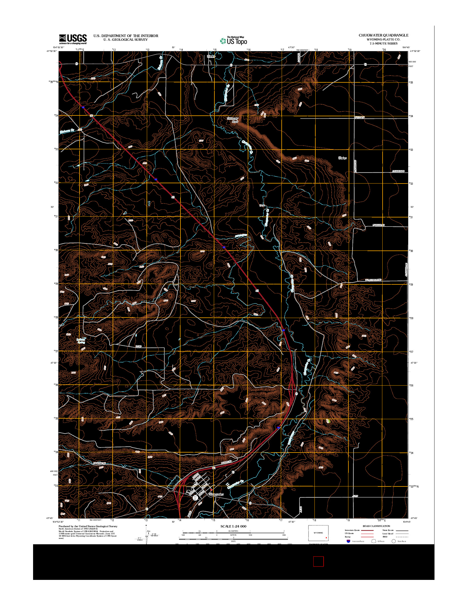 USGS US TOPO 7.5-MINUTE MAP FOR CHUGWATER, WY 2012