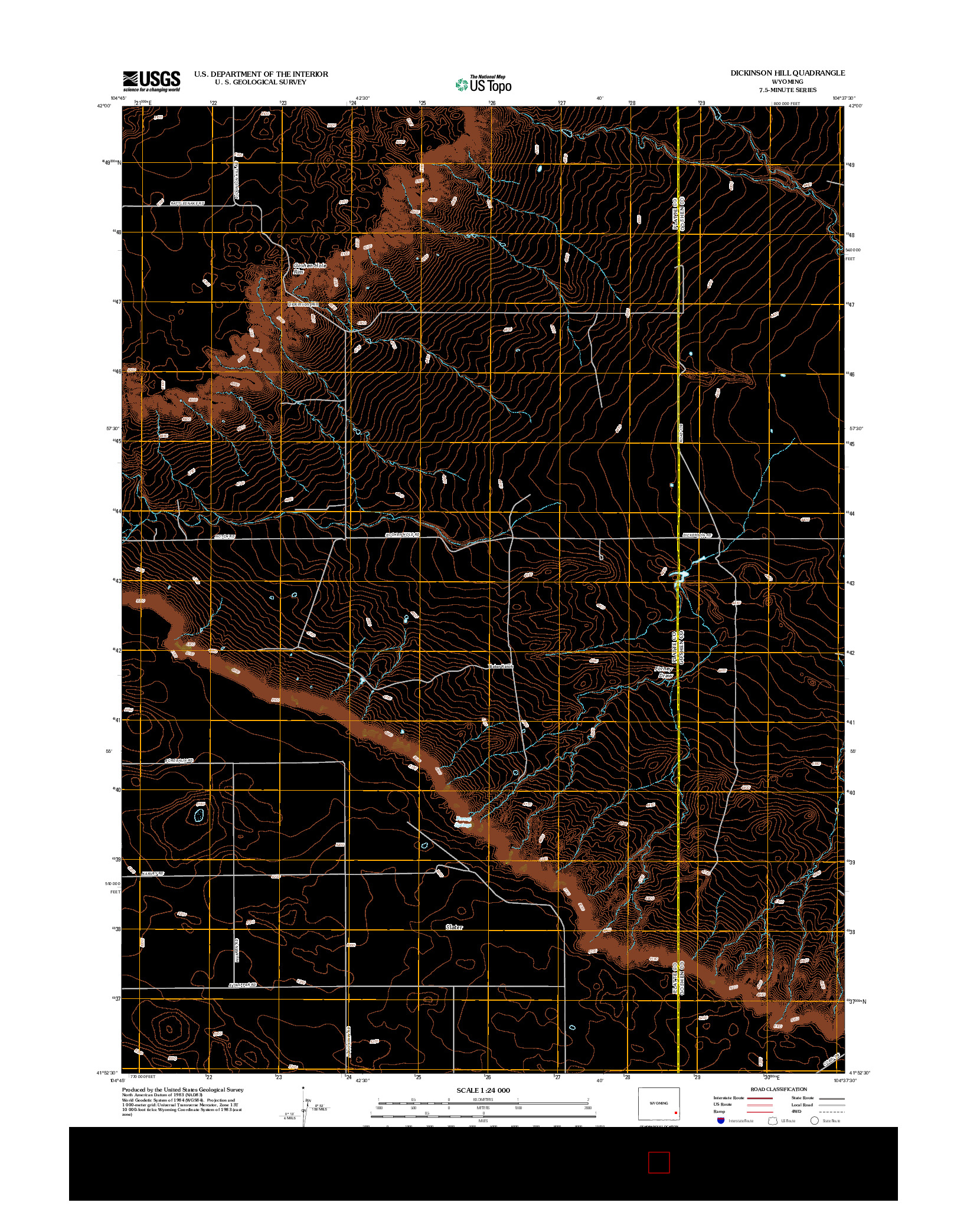 USGS US TOPO 7.5-MINUTE MAP FOR DICKINSON HILL, WY 2012