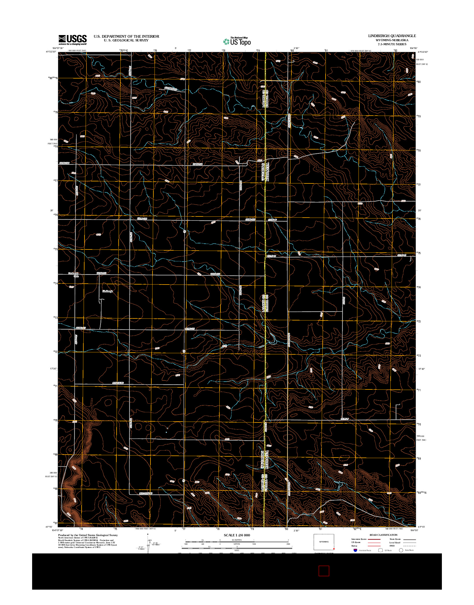 USGS US TOPO 7.5-MINUTE MAP FOR LINDBERGH, WY-NE 2012