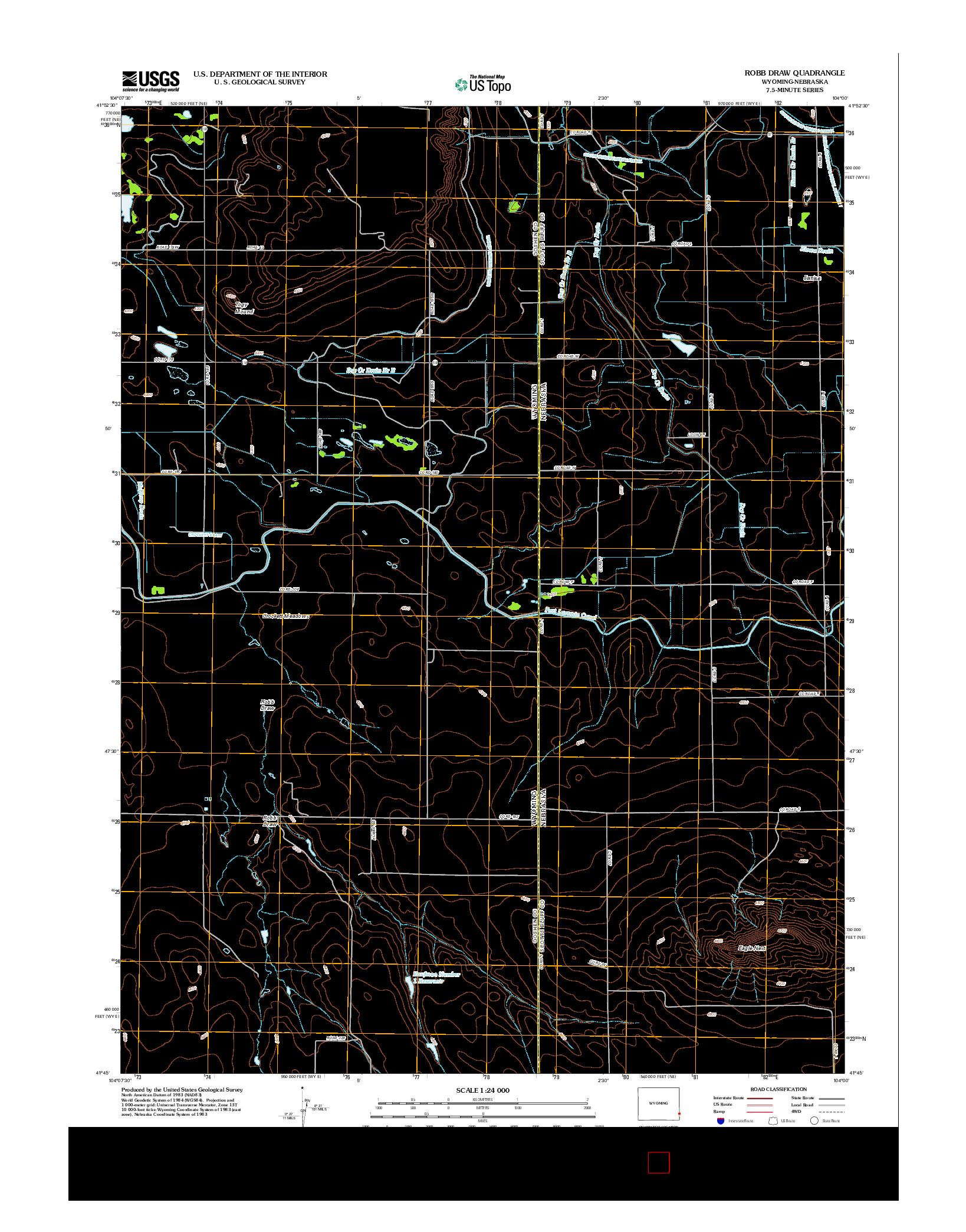 USGS US TOPO 7.5-MINUTE MAP FOR ROBB DRAW, WY-NE 2012