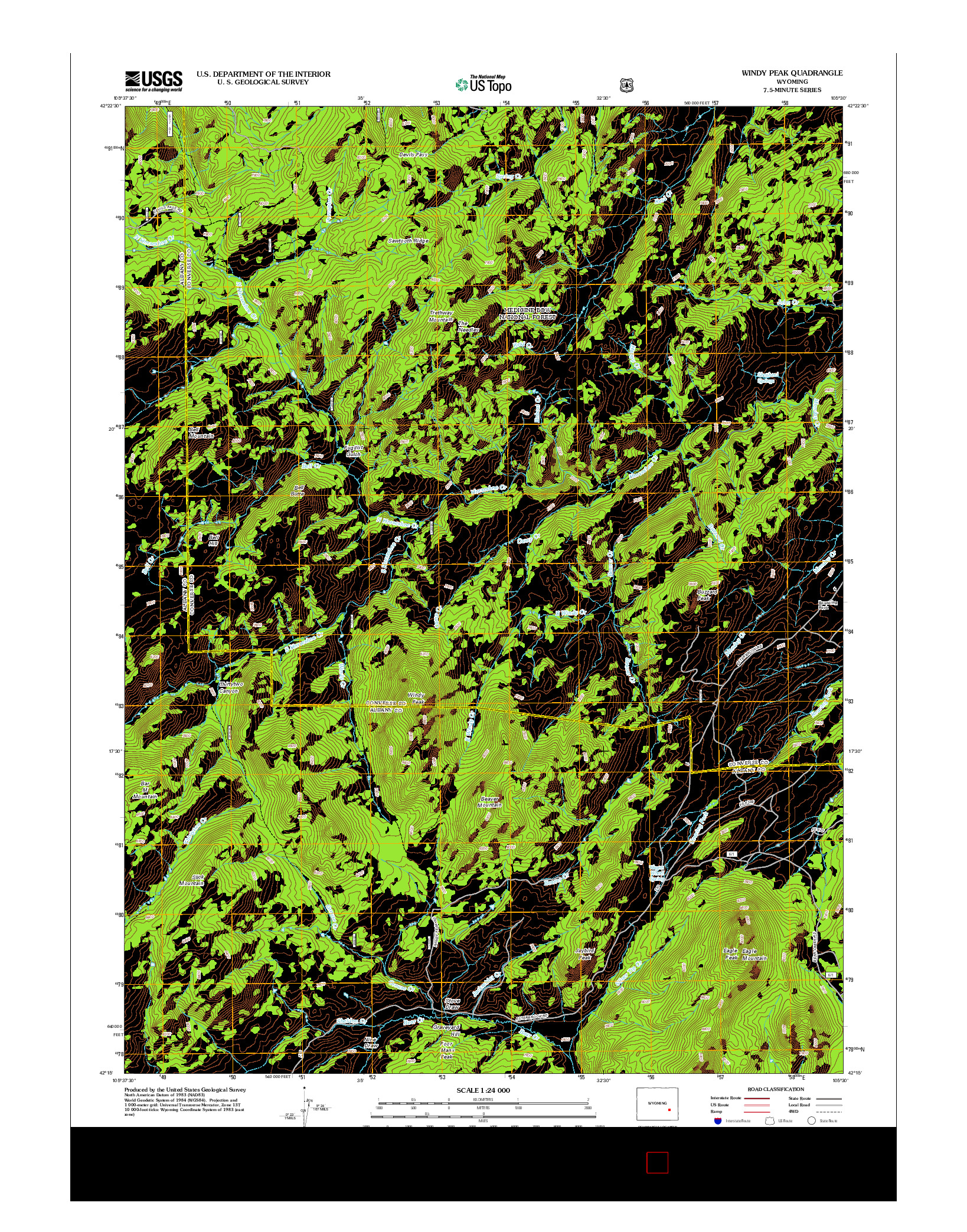 USGS US TOPO 7.5-MINUTE MAP FOR WINDY PEAK, WY 2012