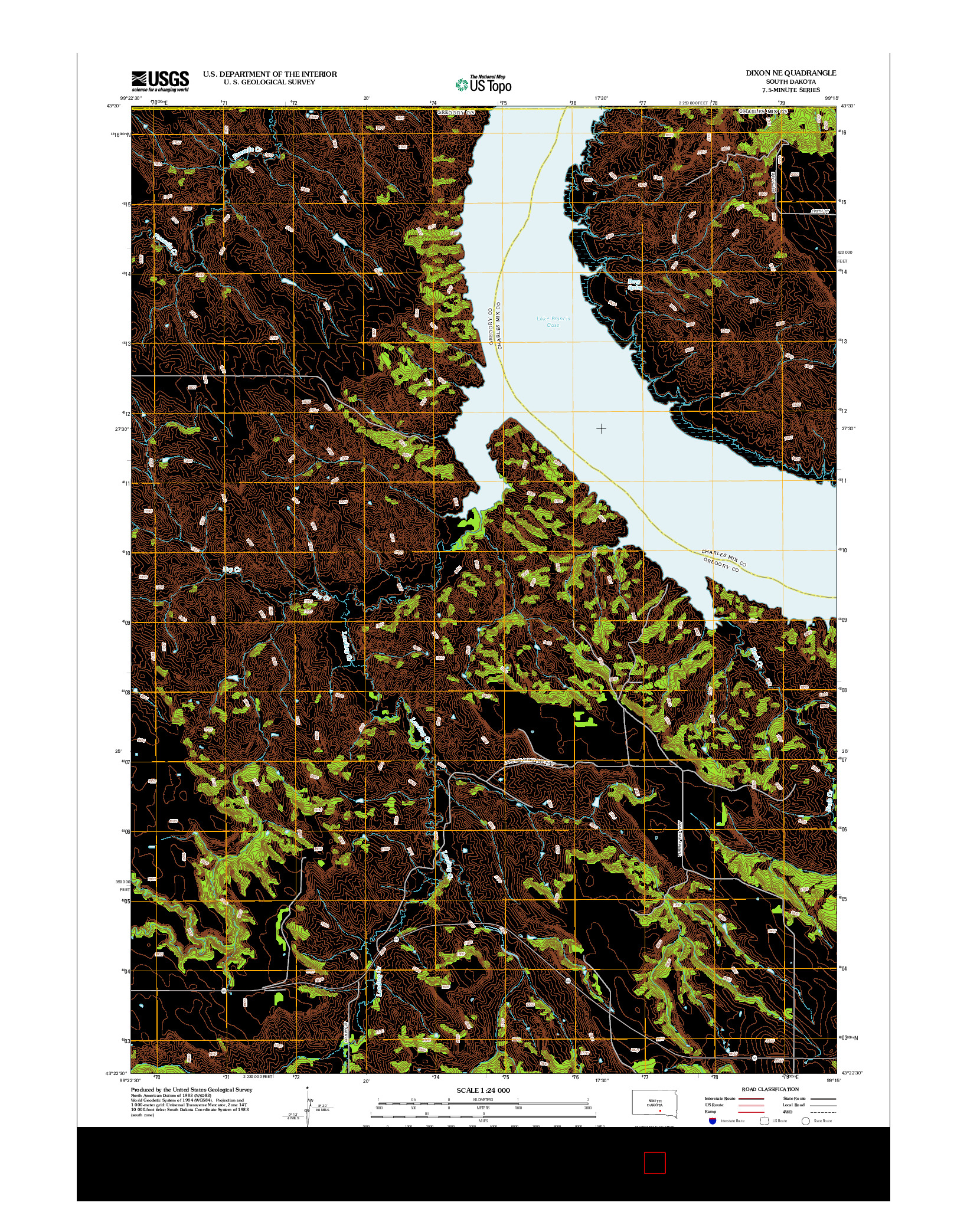 USGS US TOPO 7.5-MINUTE MAP FOR DIXON NE, SD 2012