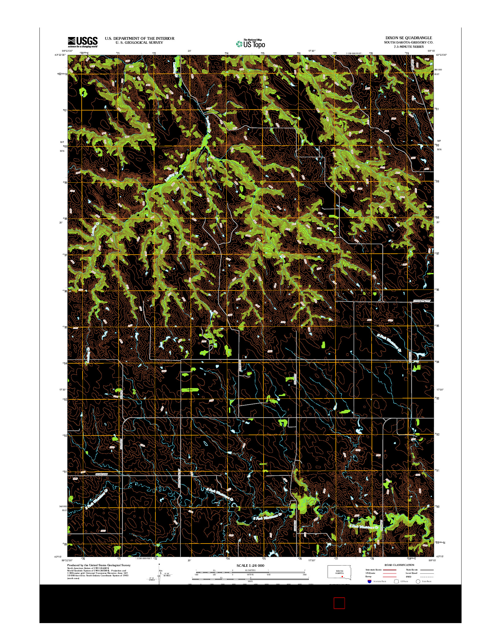 USGS US TOPO 7.5-MINUTE MAP FOR DIXON SE, SD 2012