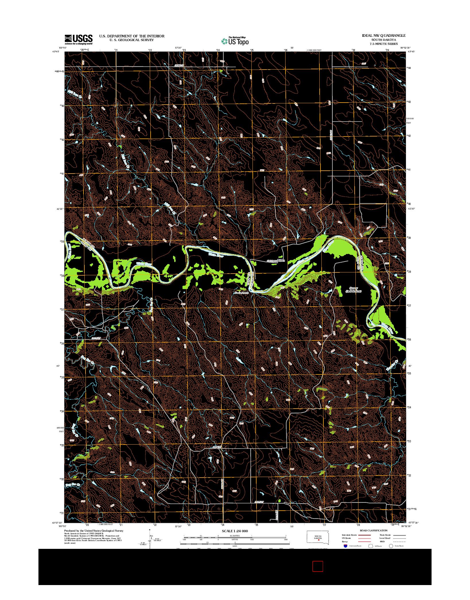 USGS US TOPO 7.5-MINUTE MAP FOR IDEAL NW, SD 2012