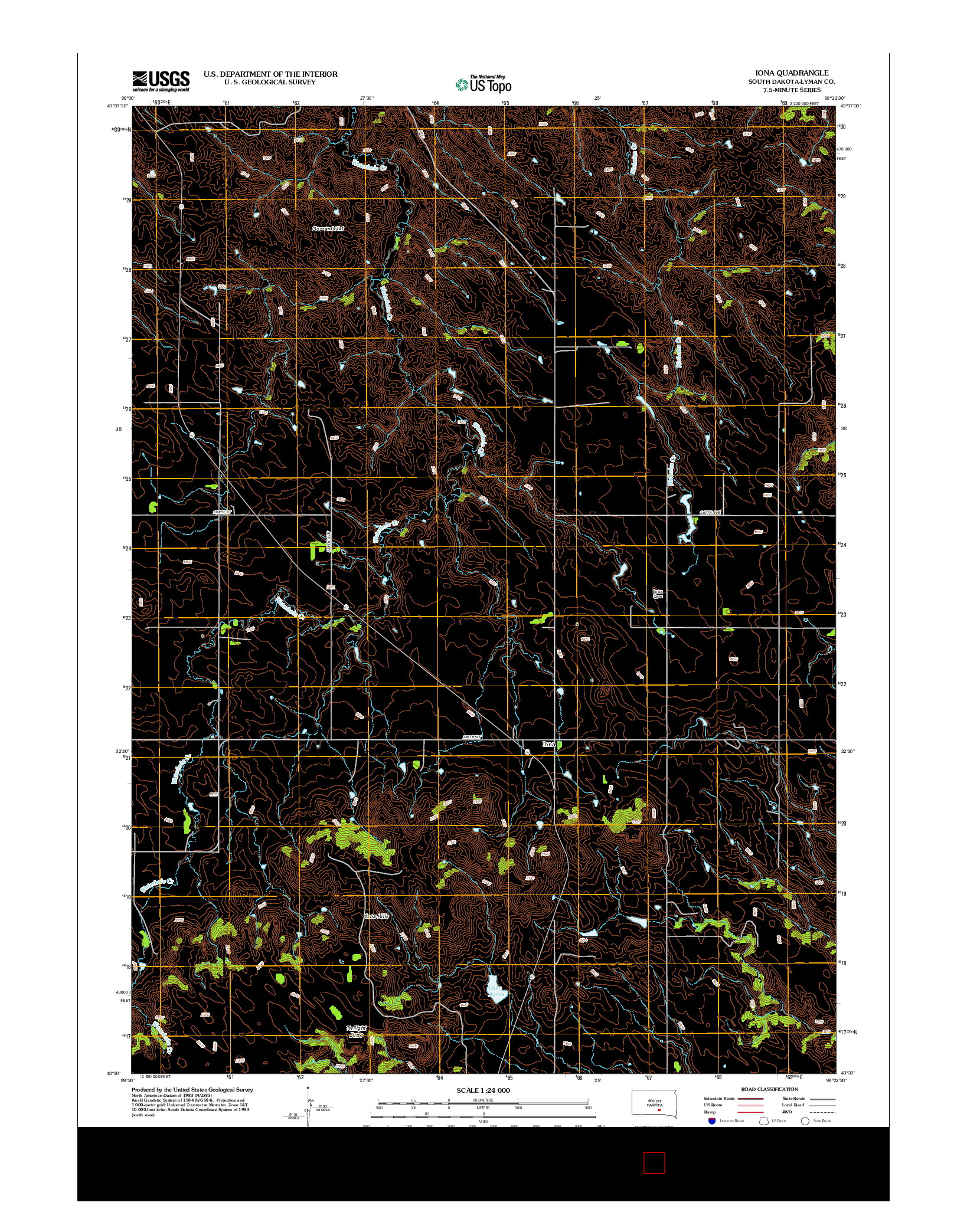 USGS US TOPO 7.5-MINUTE MAP FOR IONA, SD 2012