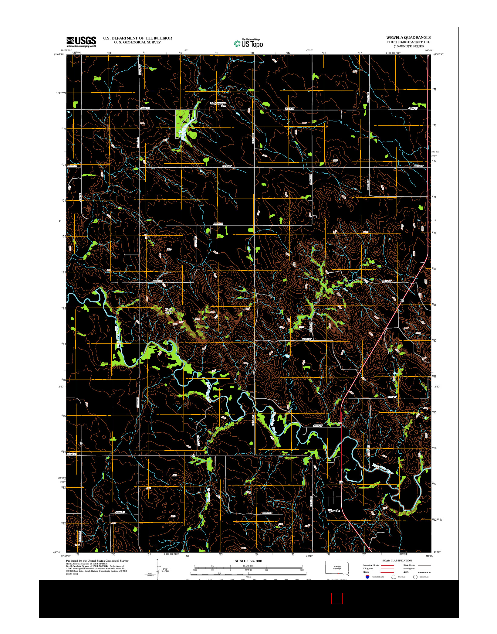 USGS US TOPO 7.5-MINUTE MAP FOR WEWELA, SD 2012