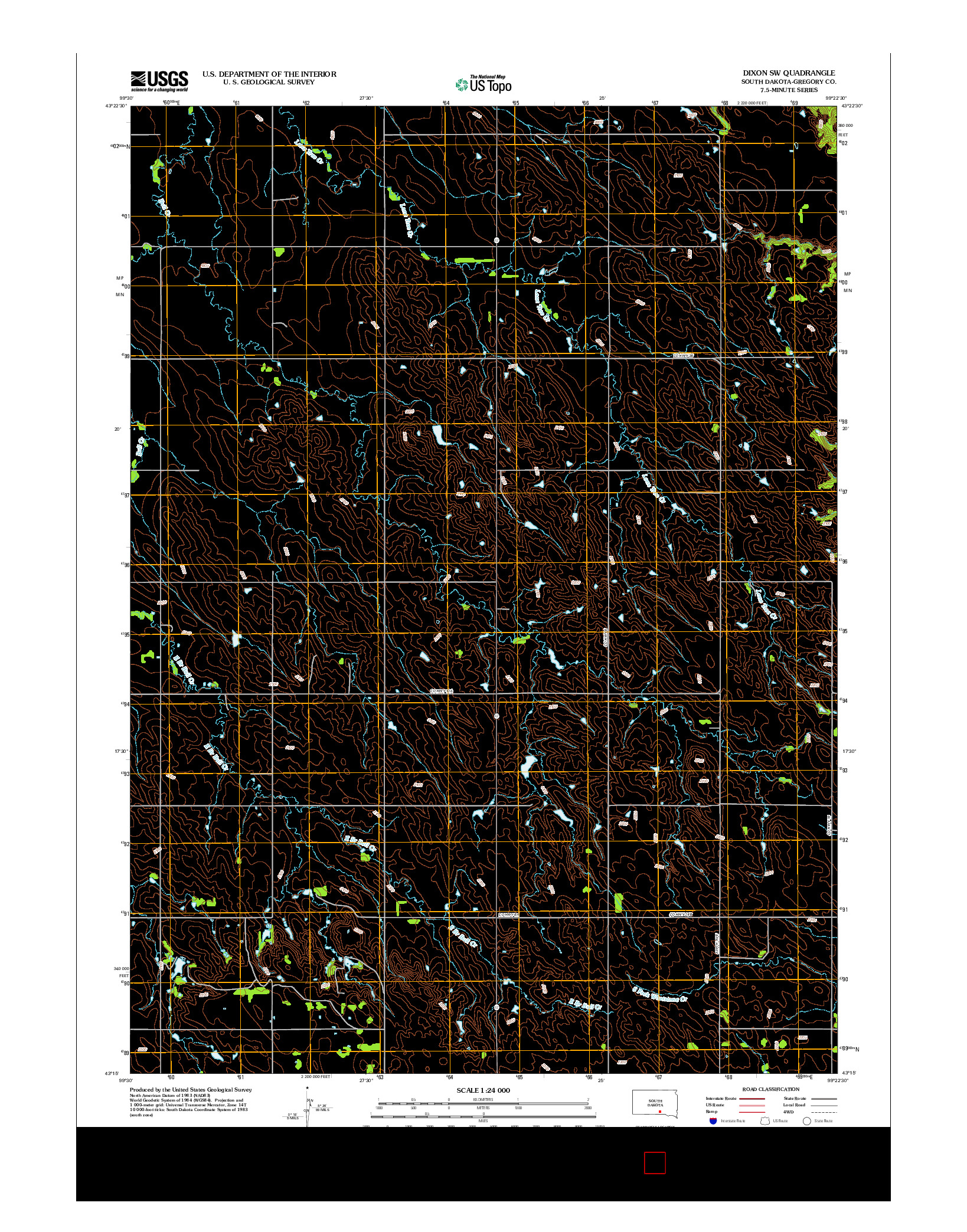 USGS US TOPO 7.5-MINUTE MAP FOR DIXON SW, SD 2012