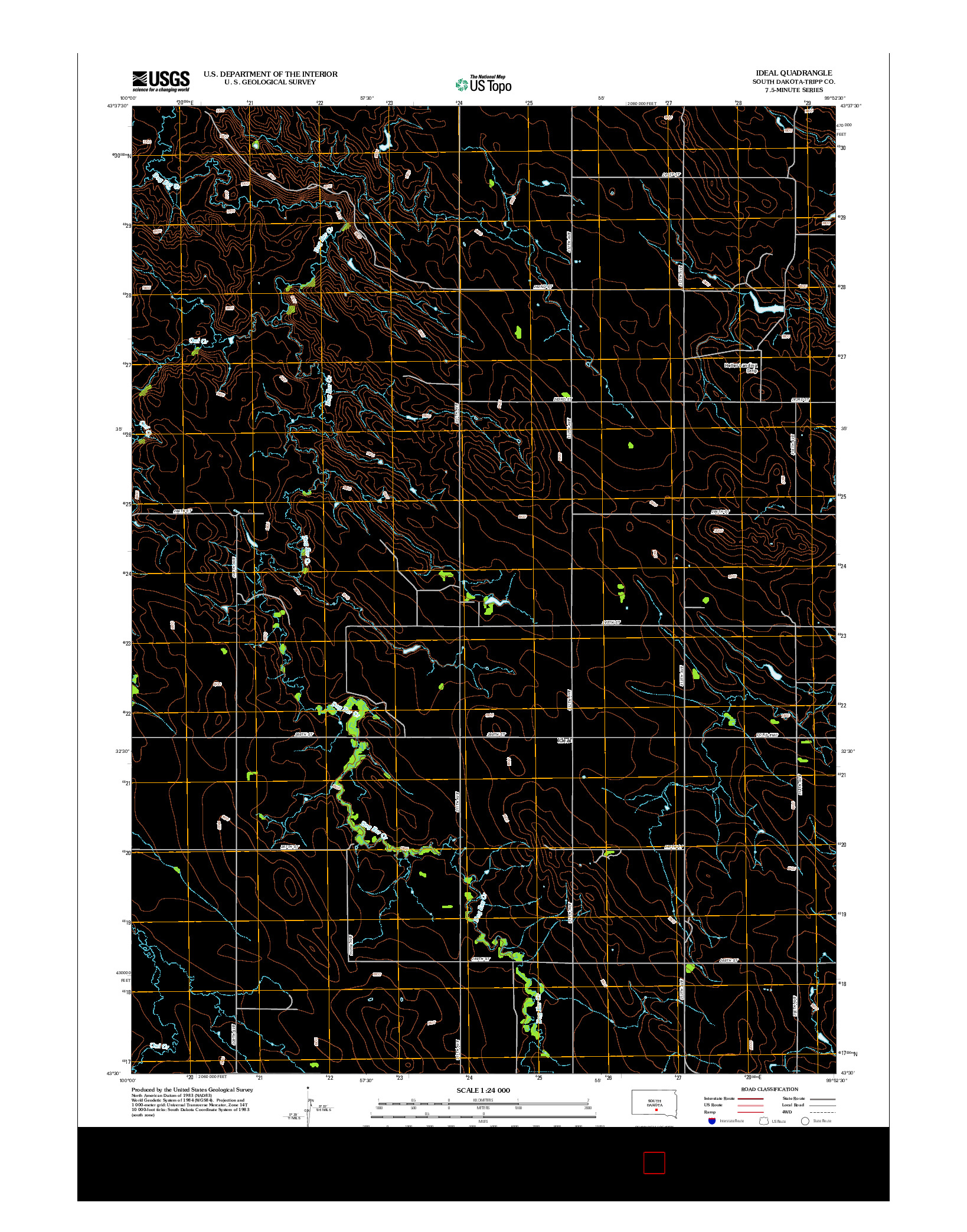 USGS US TOPO 7.5-MINUTE MAP FOR IDEAL, SD 2012