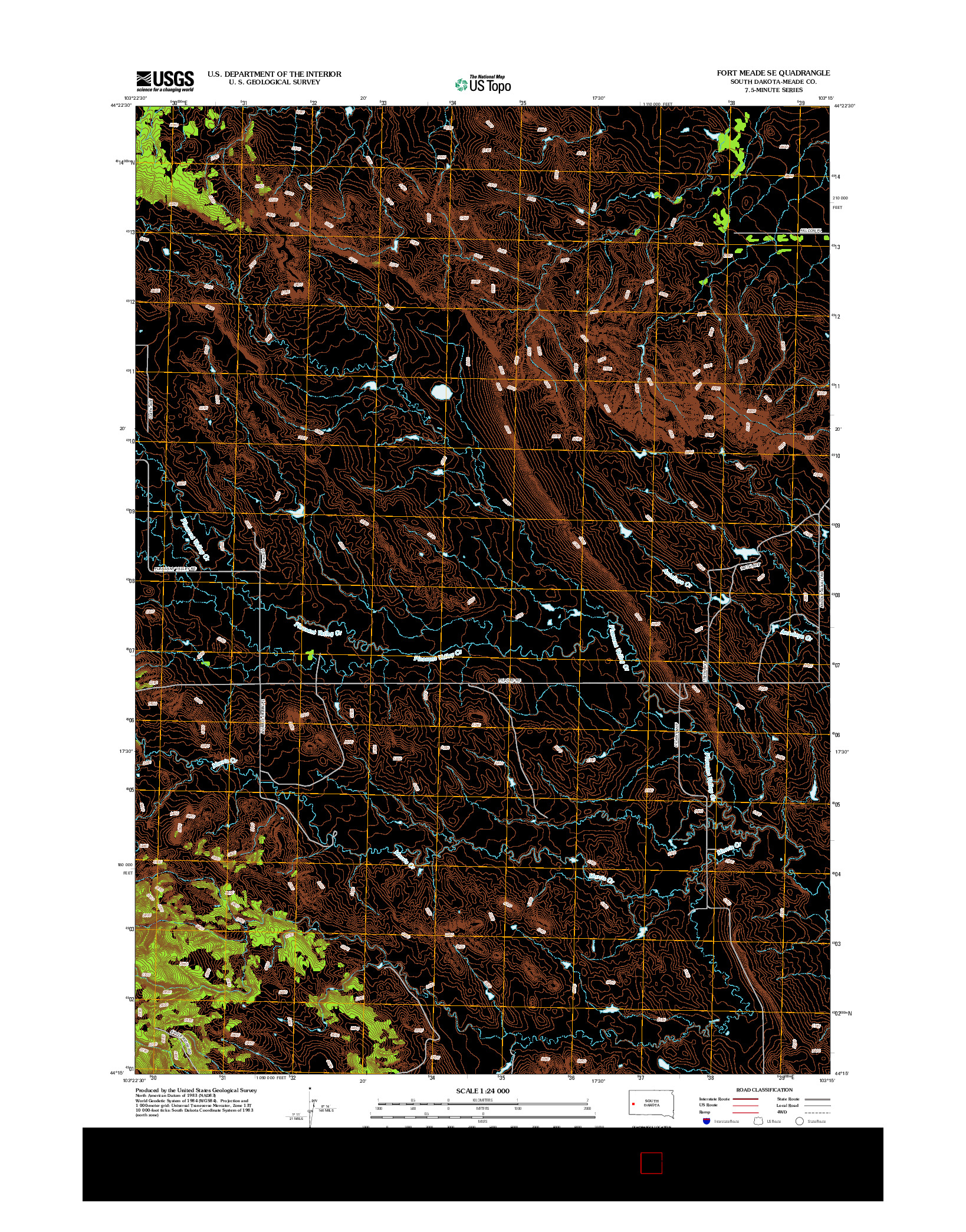 USGS US TOPO 7.5-MINUTE MAP FOR FORT MEADE SE, SD 2012