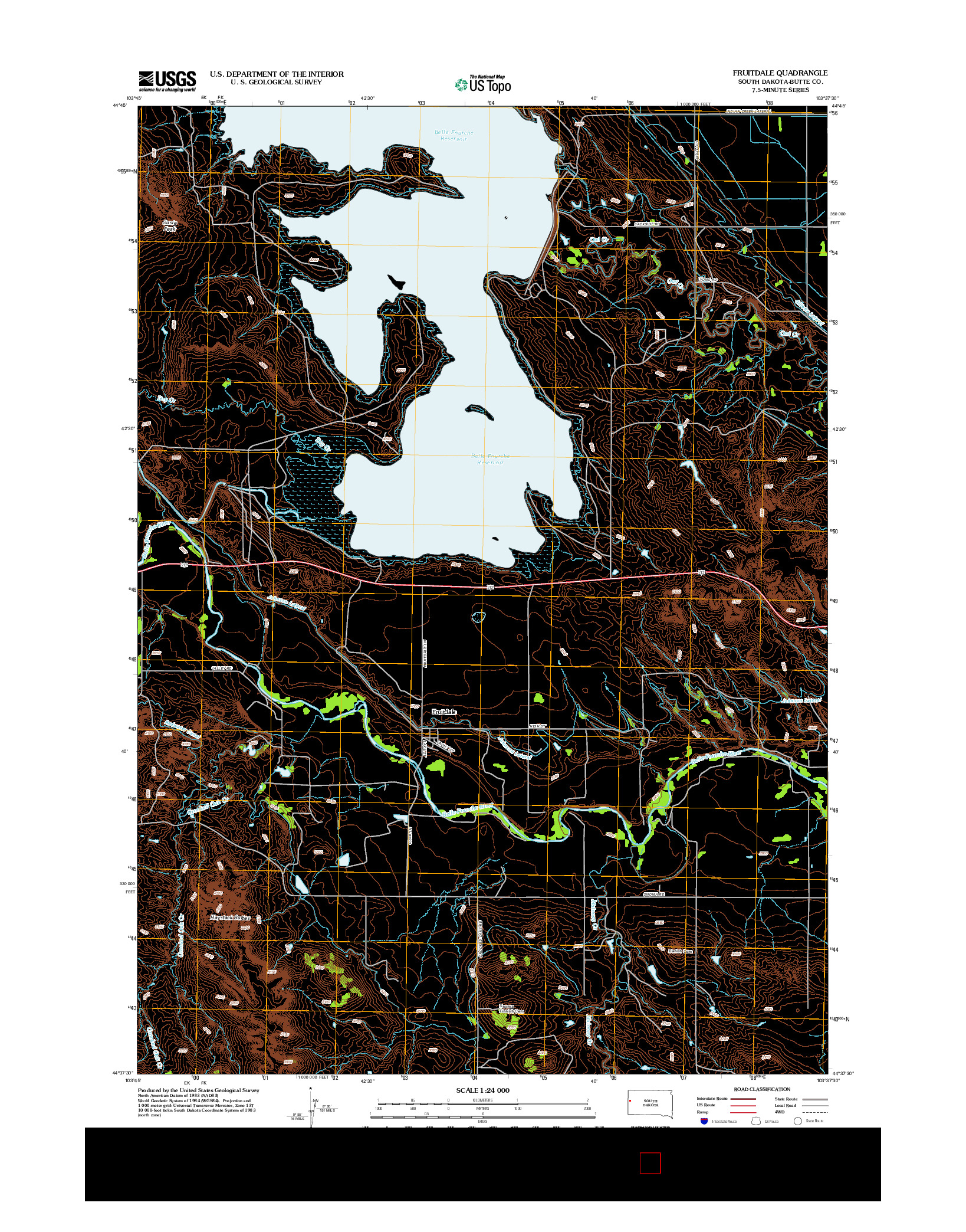 USGS US TOPO 7.5-MINUTE MAP FOR FRUITDALE, SD 2012