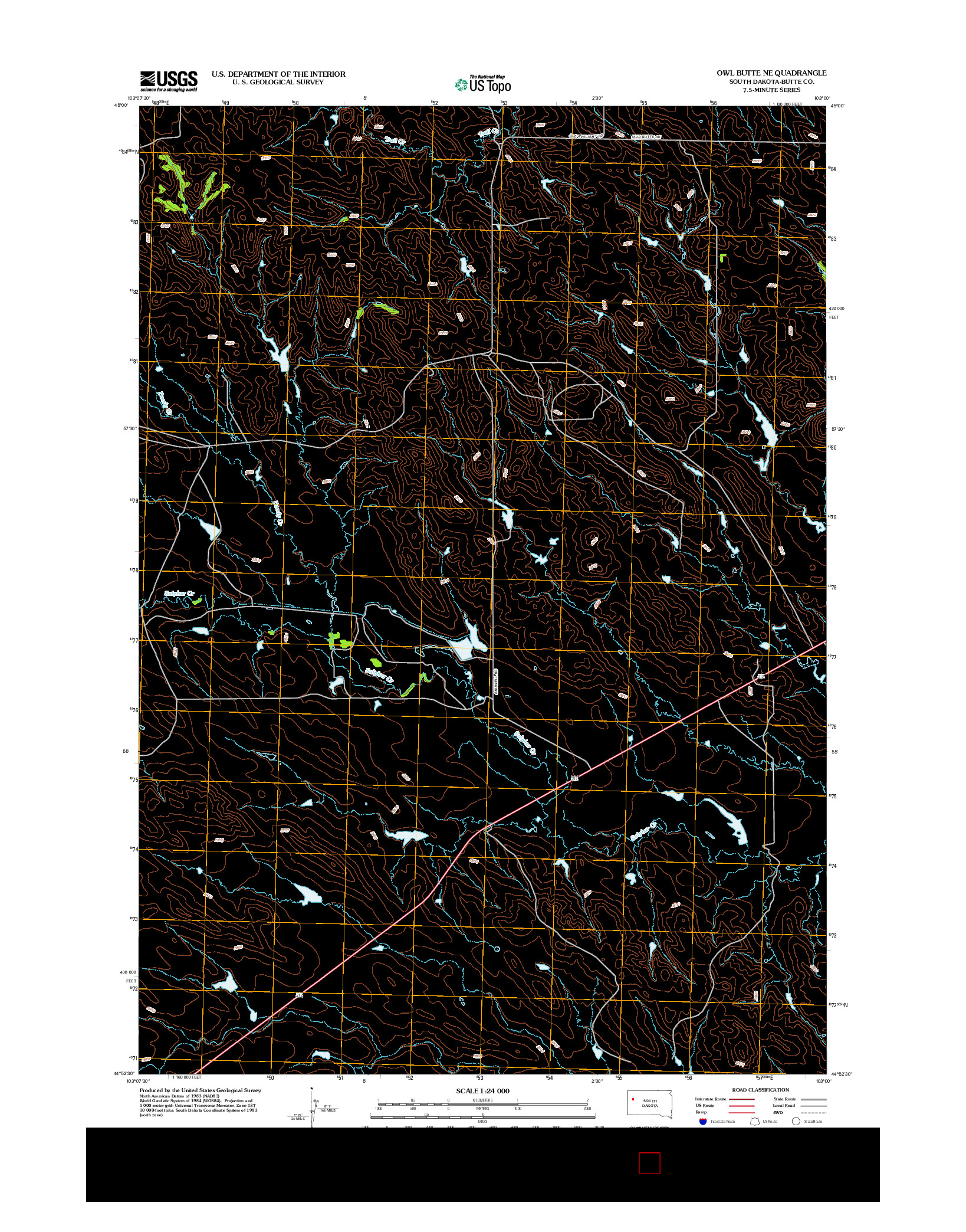 USGS US TOPO 7.5-MINUTE MAP FOR OWL BUTTE NE, SD 2012