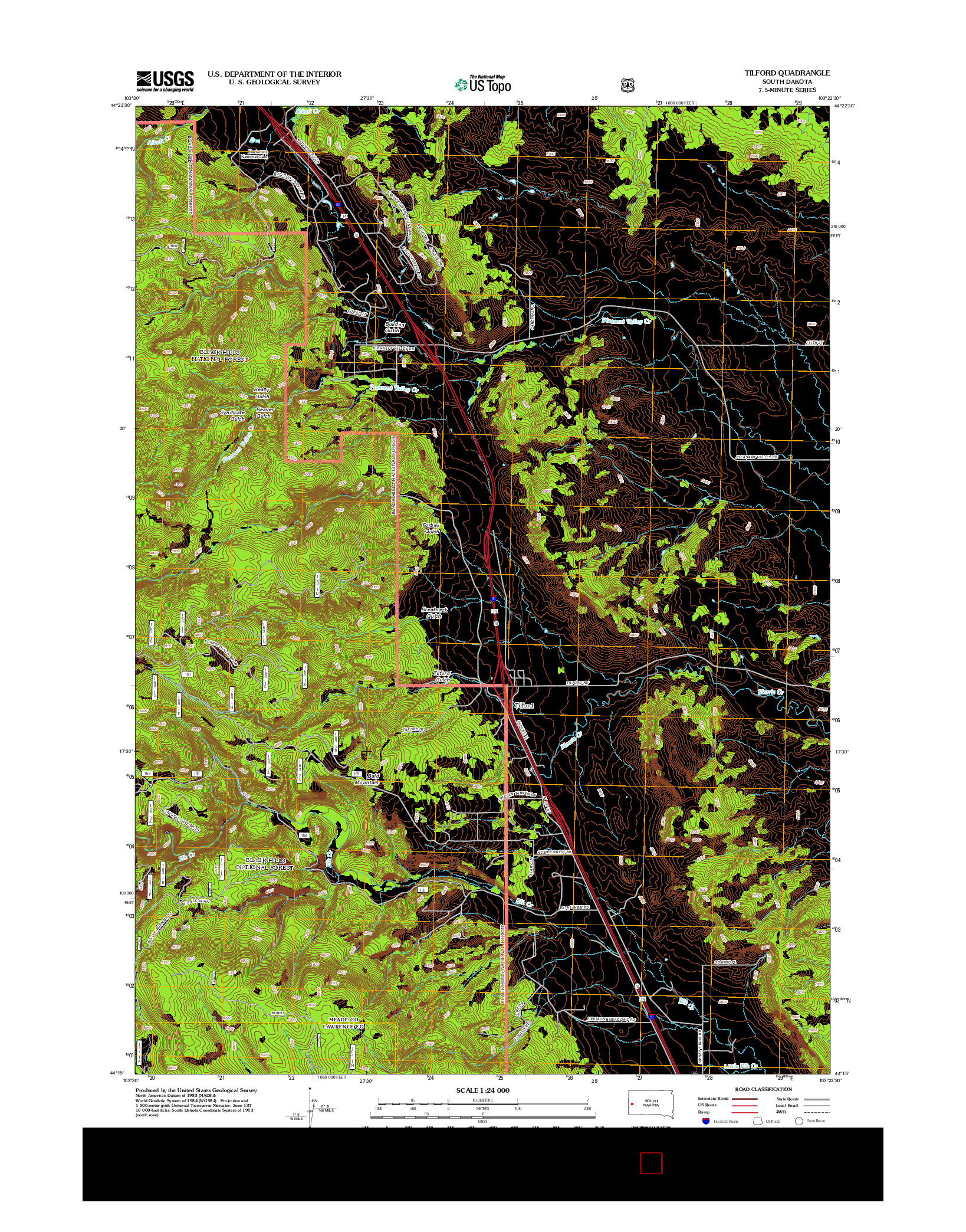 USGS US TOPO 7.5-MINUTE MAP FOR TILFORD, SD 2012