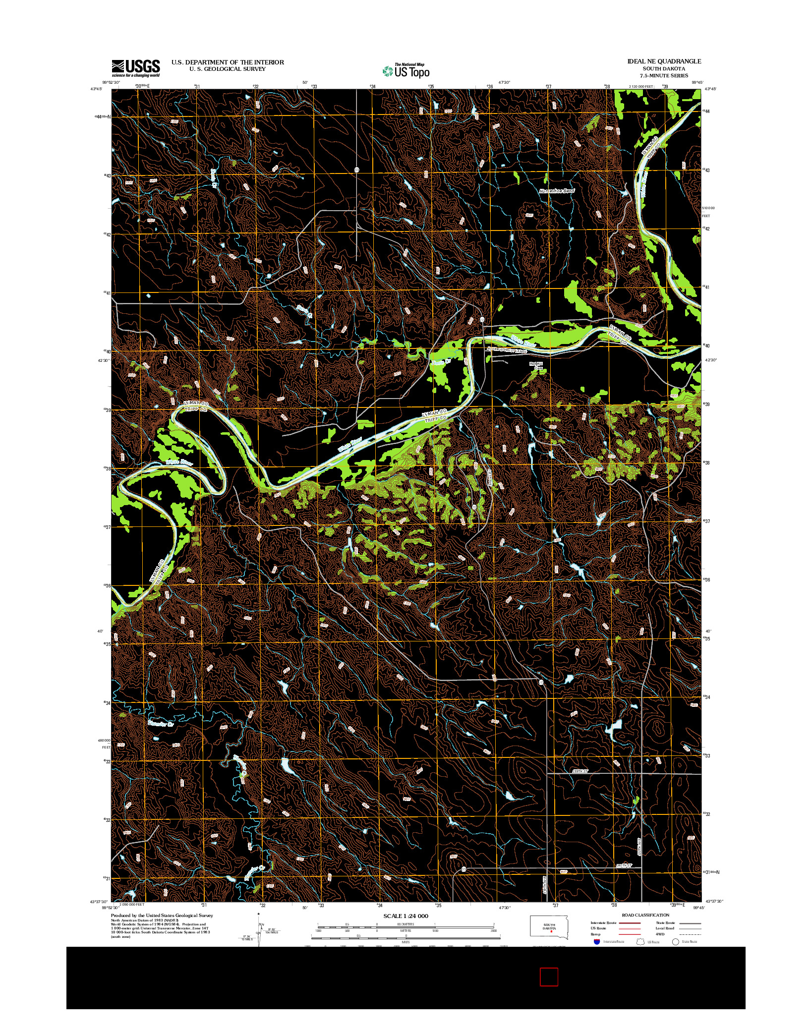 USGS US TOPO 7.5-MINUTE MAP FOR IDEAL NE, SD 2012