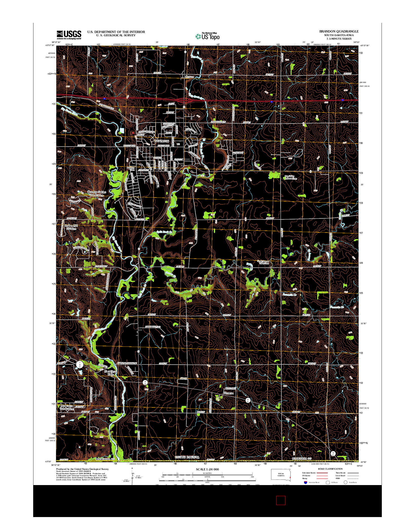 USGS US TOPO 7.5-MINUTE MAP FOR BRANDON, SD-IA 2012