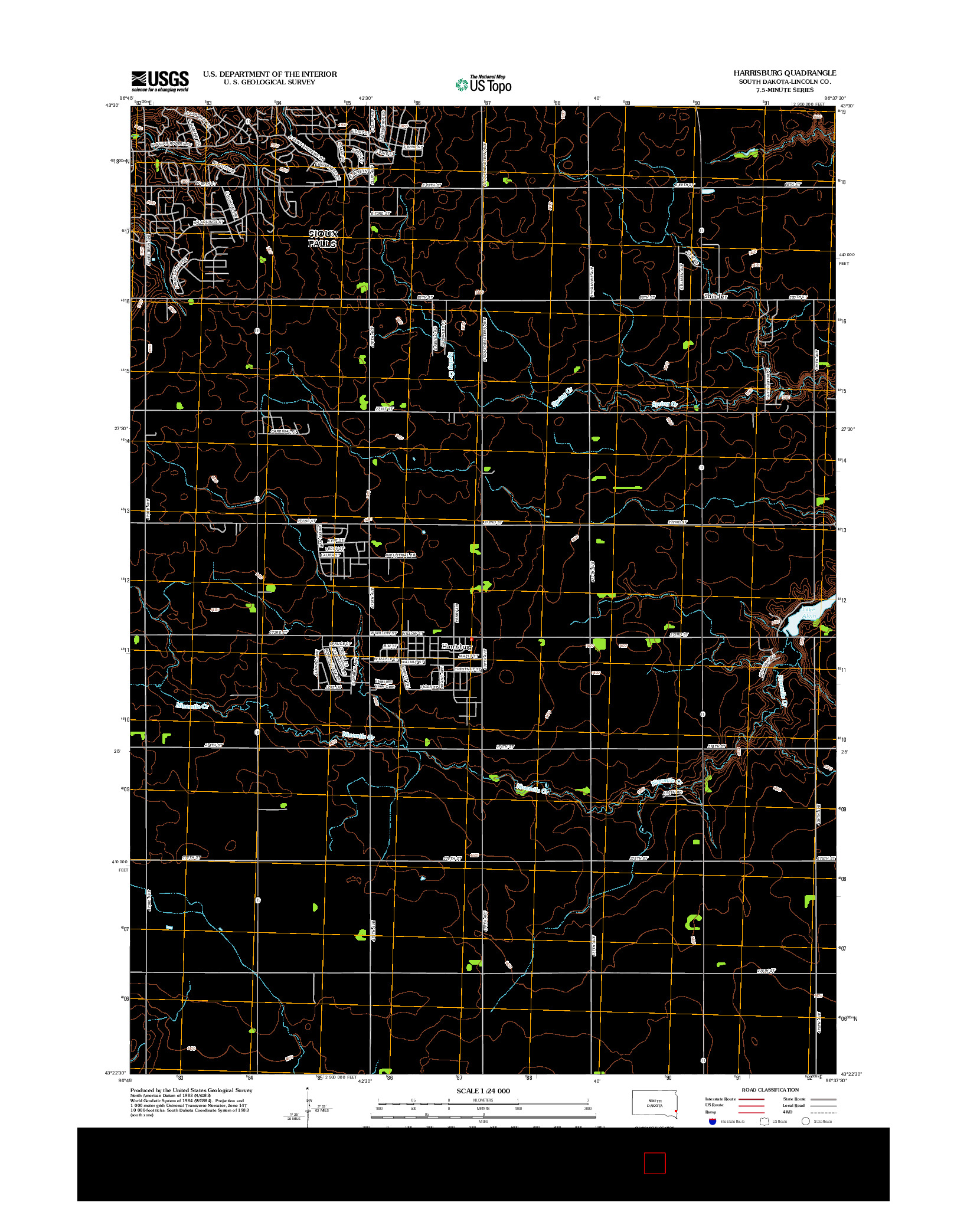 USGS US TOPO 7.5-MINUTE MAP FOR HARRISBURG, SD 2012