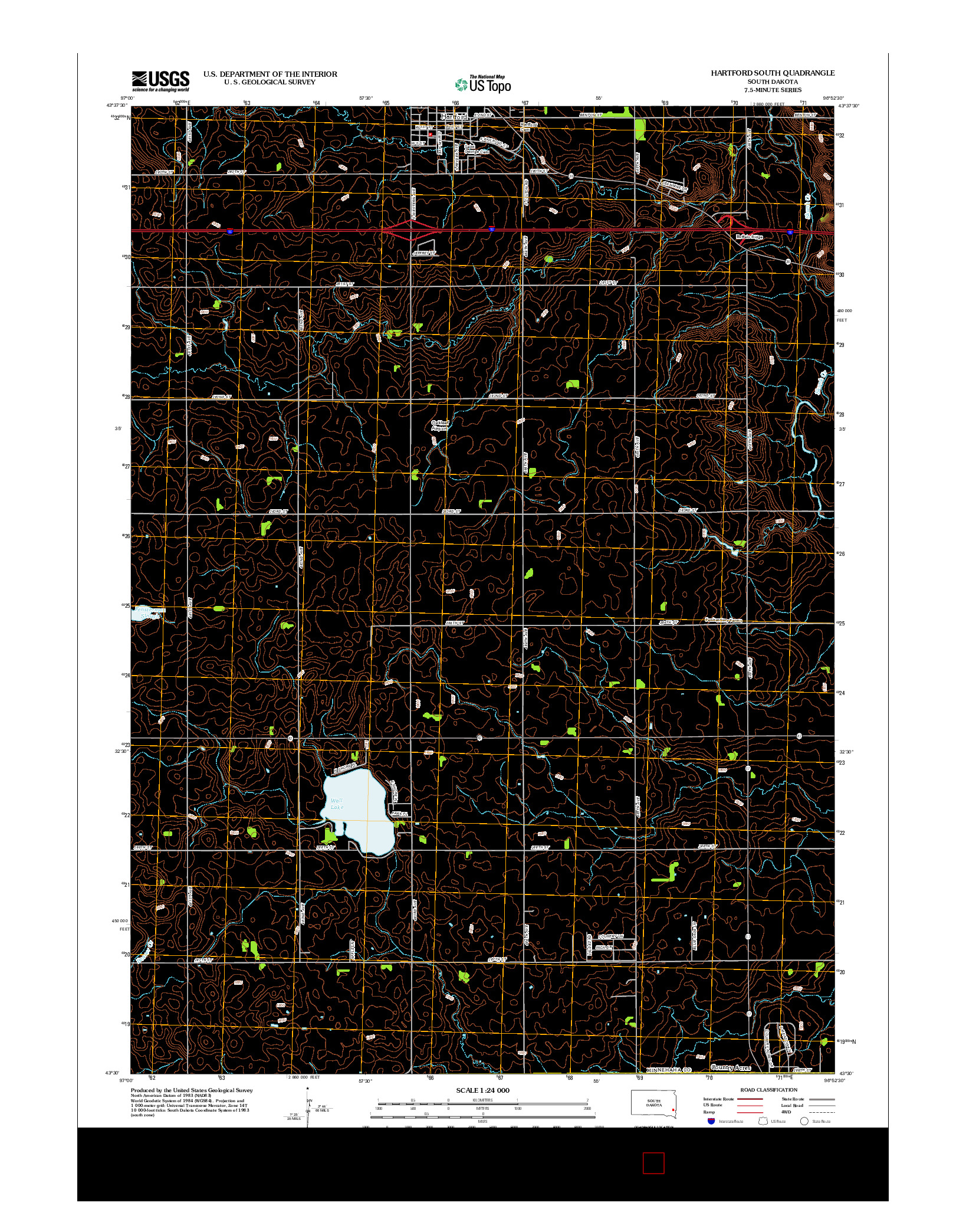 USGS US TOPO 7.5-MINUTE MAP FOR HARTFORD SOUTH, SD 2012