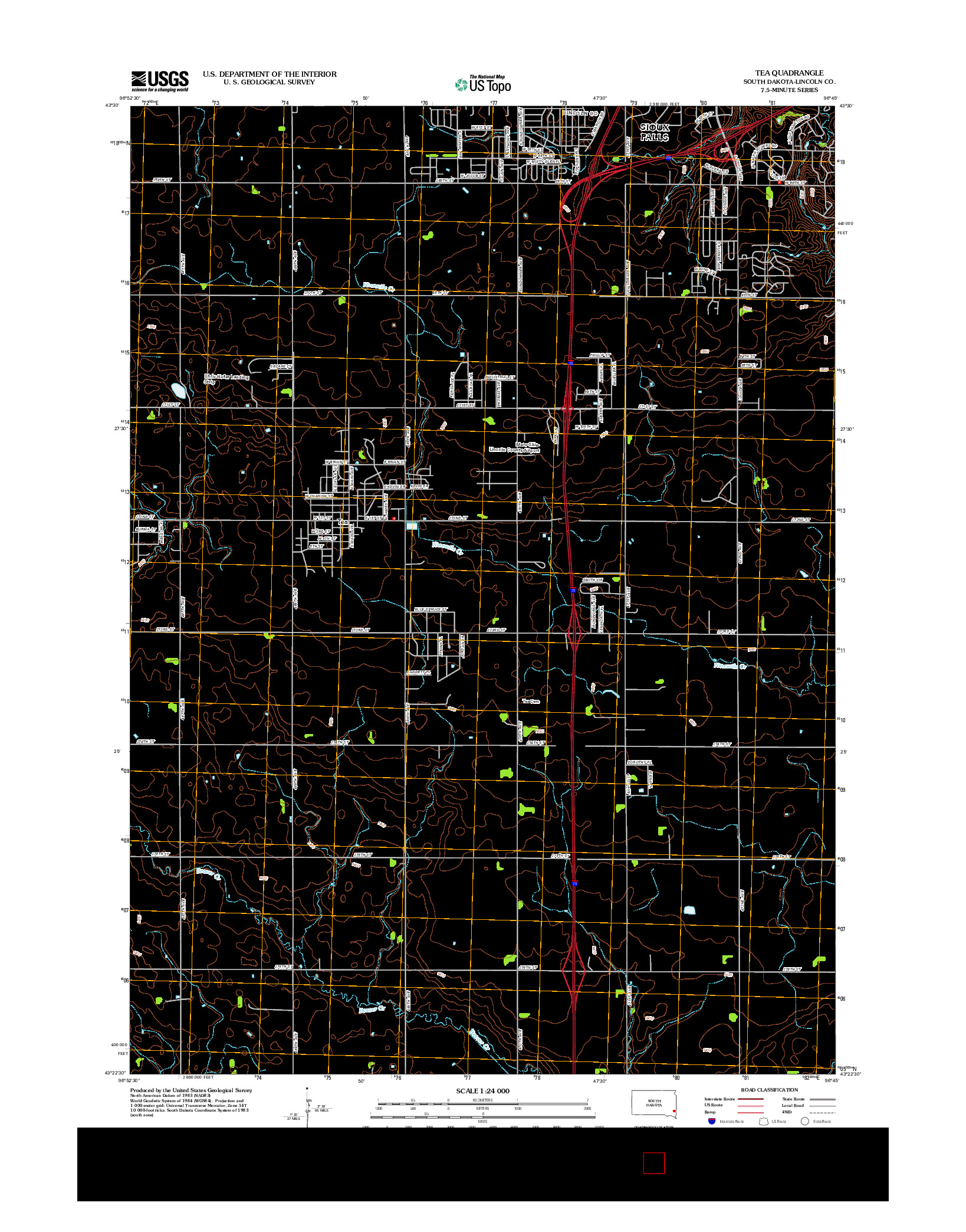 USGS US TOPO 7.5-MINUTE MAP FOR TEA, SD 2012