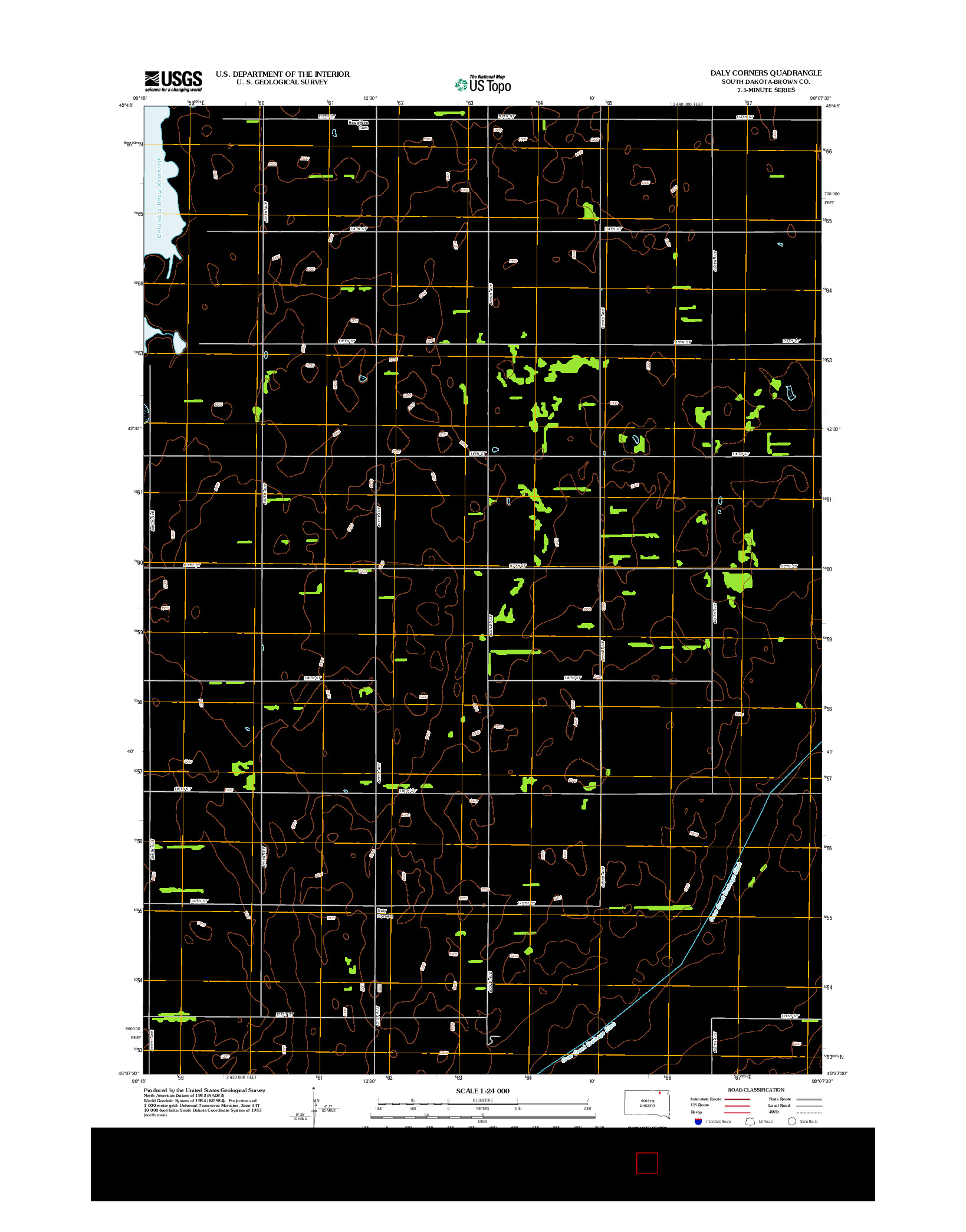 USGS US TOPO 7.5-MINUTE MAP FOR DALY CORNERS, SD 2012