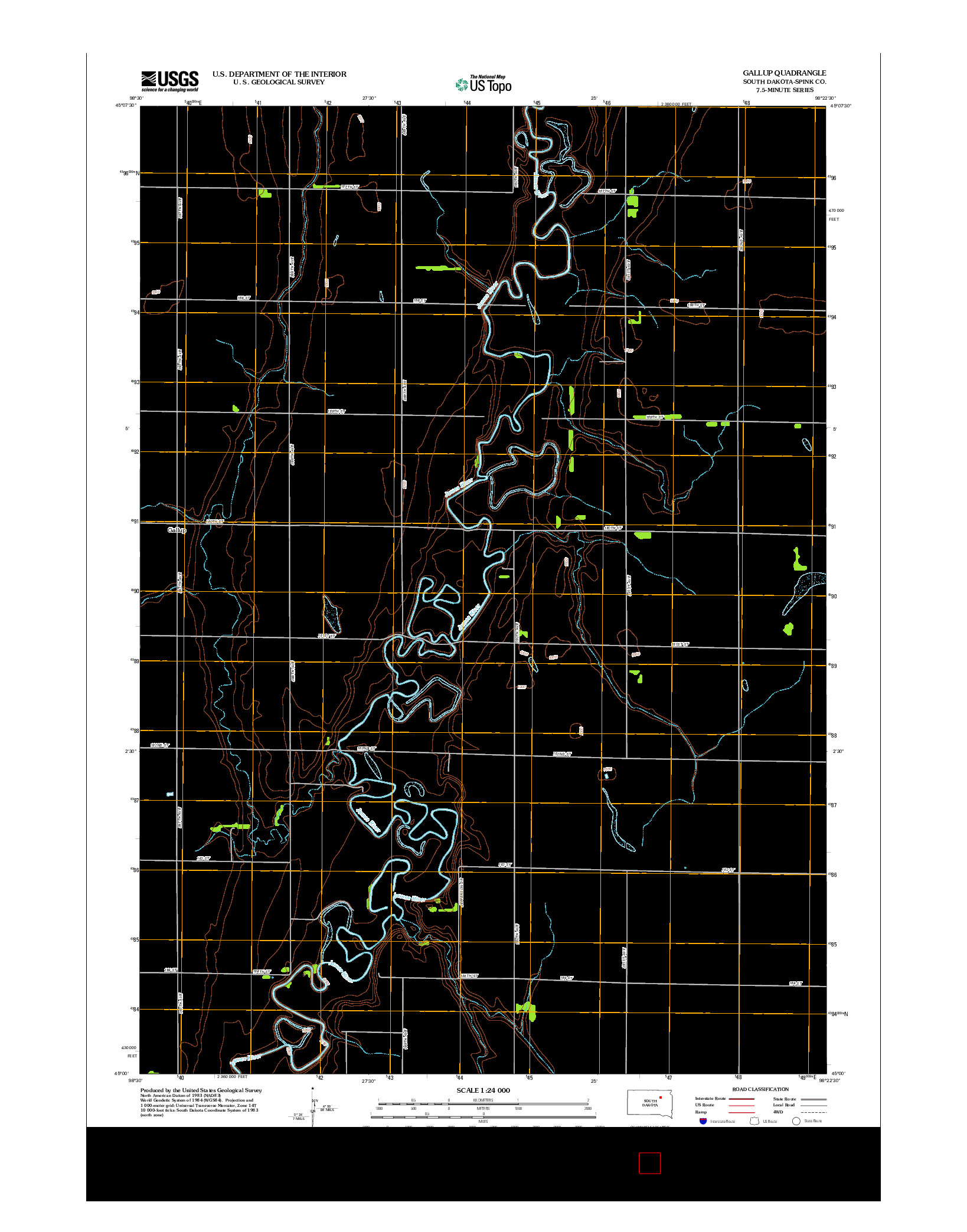 USGS US TOPO 7.5-MINUTE MAP FOR GALLUP, SD 2012