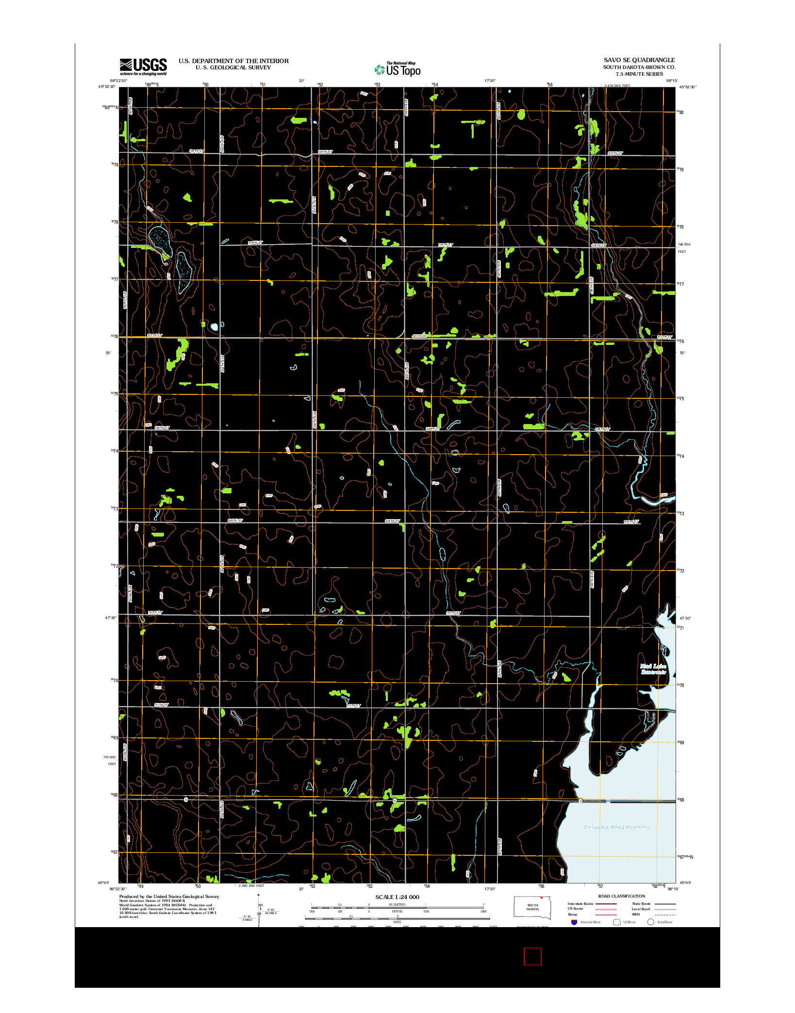 USGS US TOPO 7.5-MINUTE MAP FOR SAVO SE, SD 2012