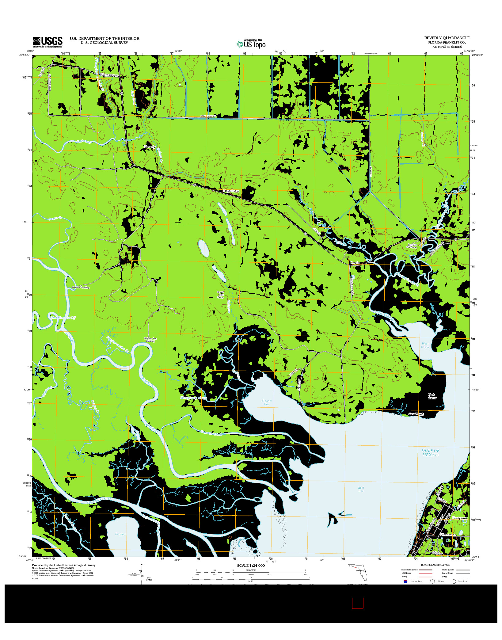 USGS US TOPO 7.5-MINUTE MAP FOR BEVERLY, FL 2012