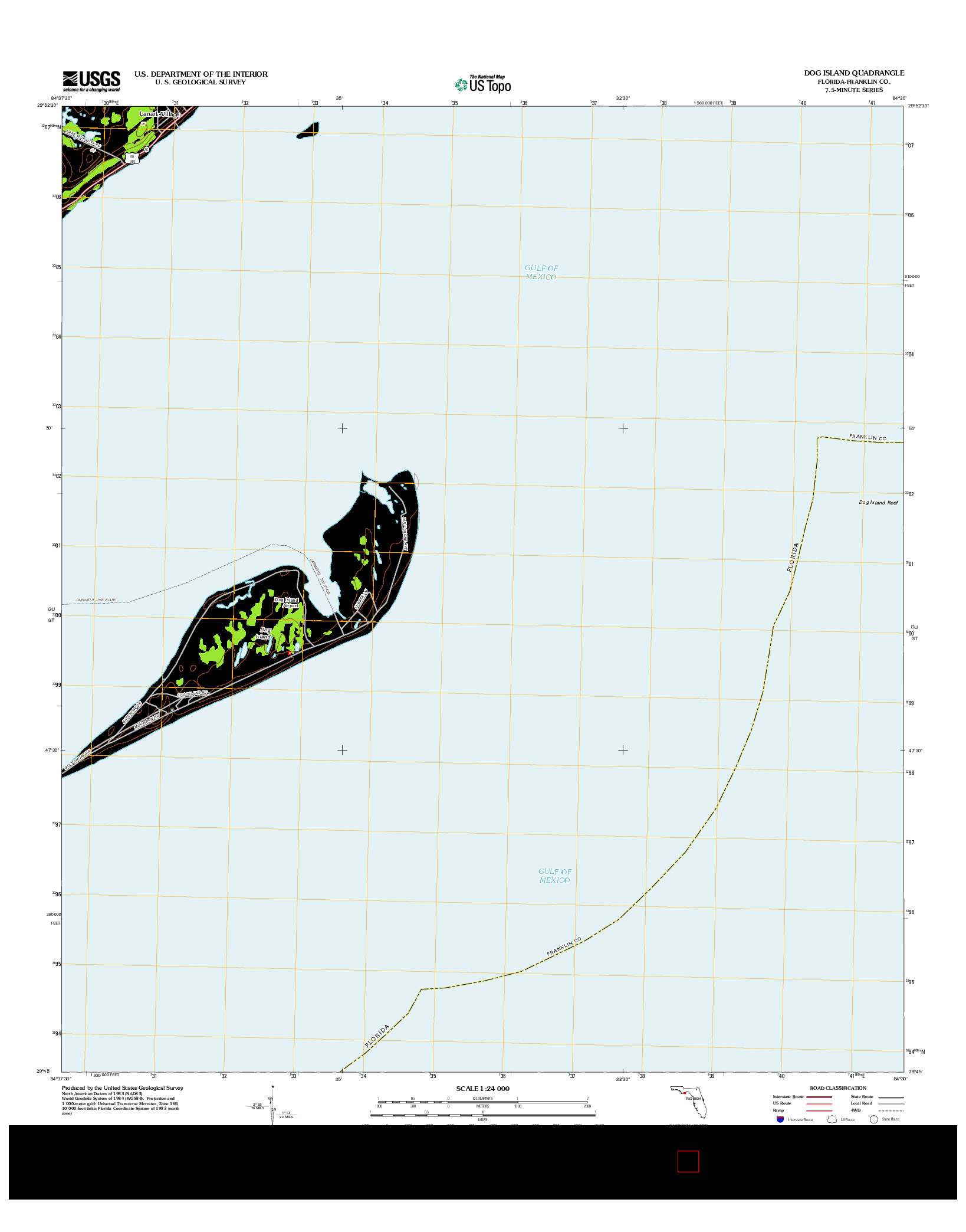 USGS US TOPO 7.5-MINUTE MAP FOR DOG ISLAND, FL 2012