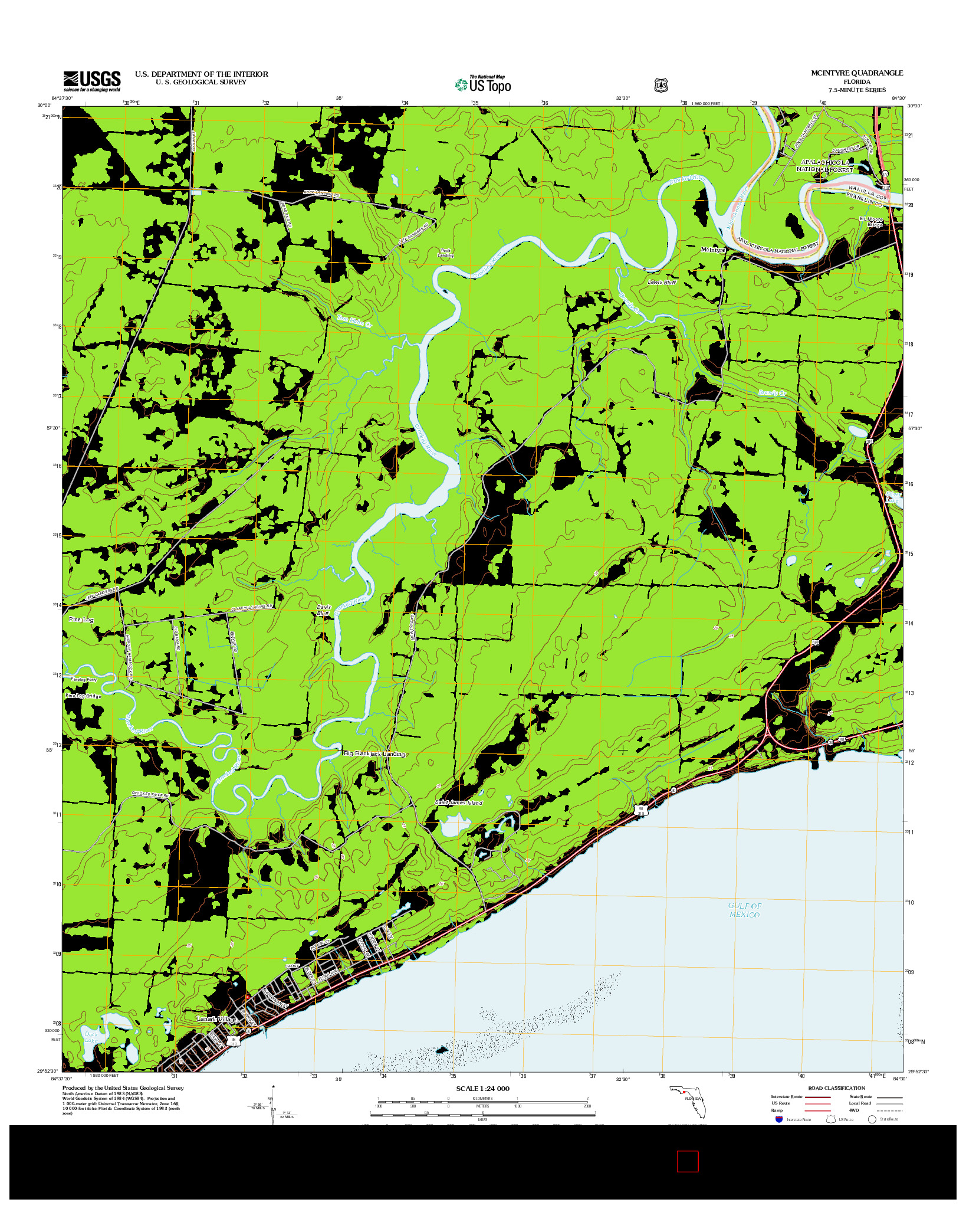 USGS US TOPO 7.5-MINUTE MAP FOR MCINTYRE, FL 2012