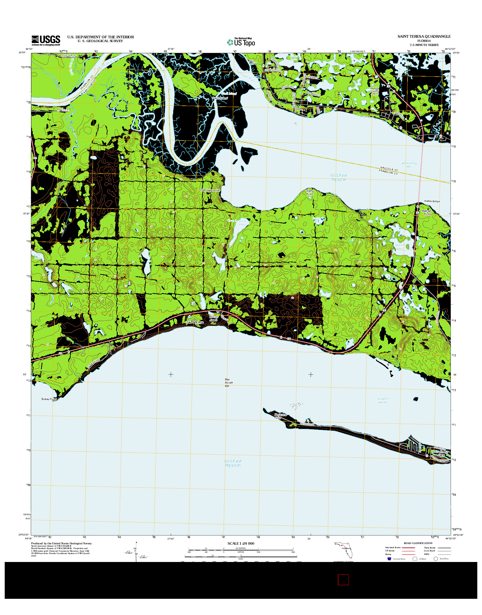 USGS US TOPO 7.5-MINUTE MAP FOR SAINT TERESA, FL 2012