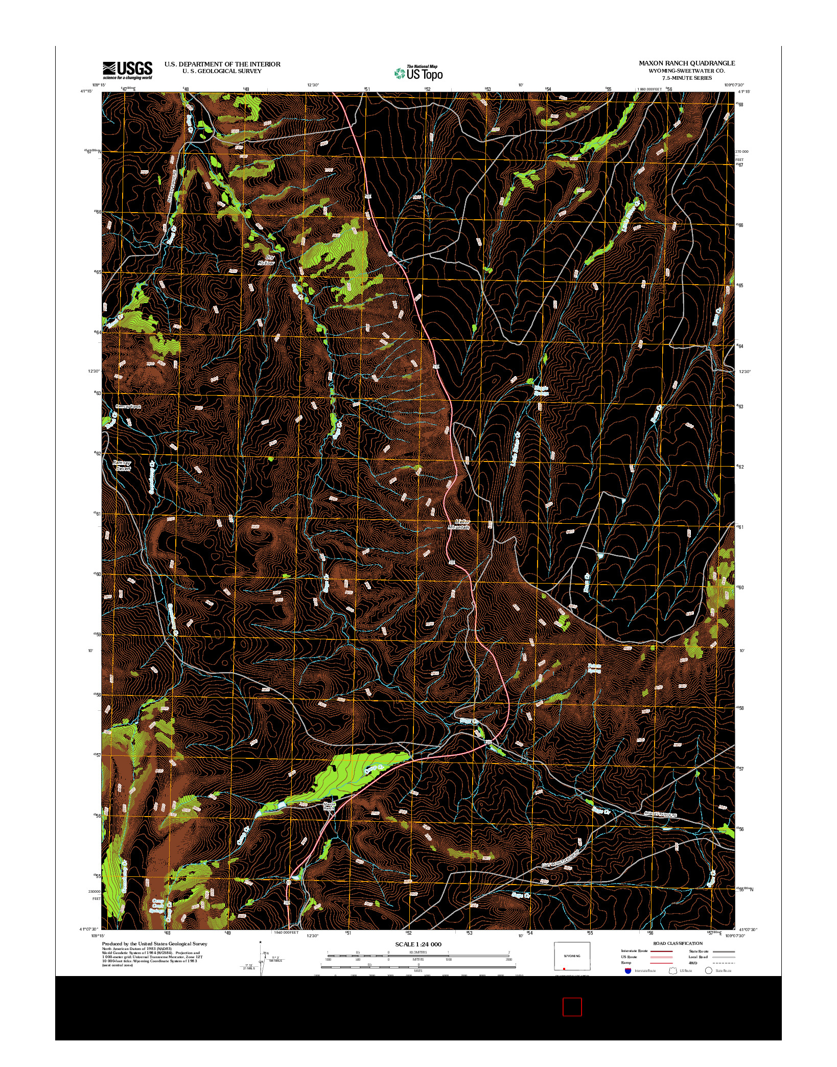 USGS US TOPO 7.5-MINUTE MAP FOR MAXON RANCH, WY 2012