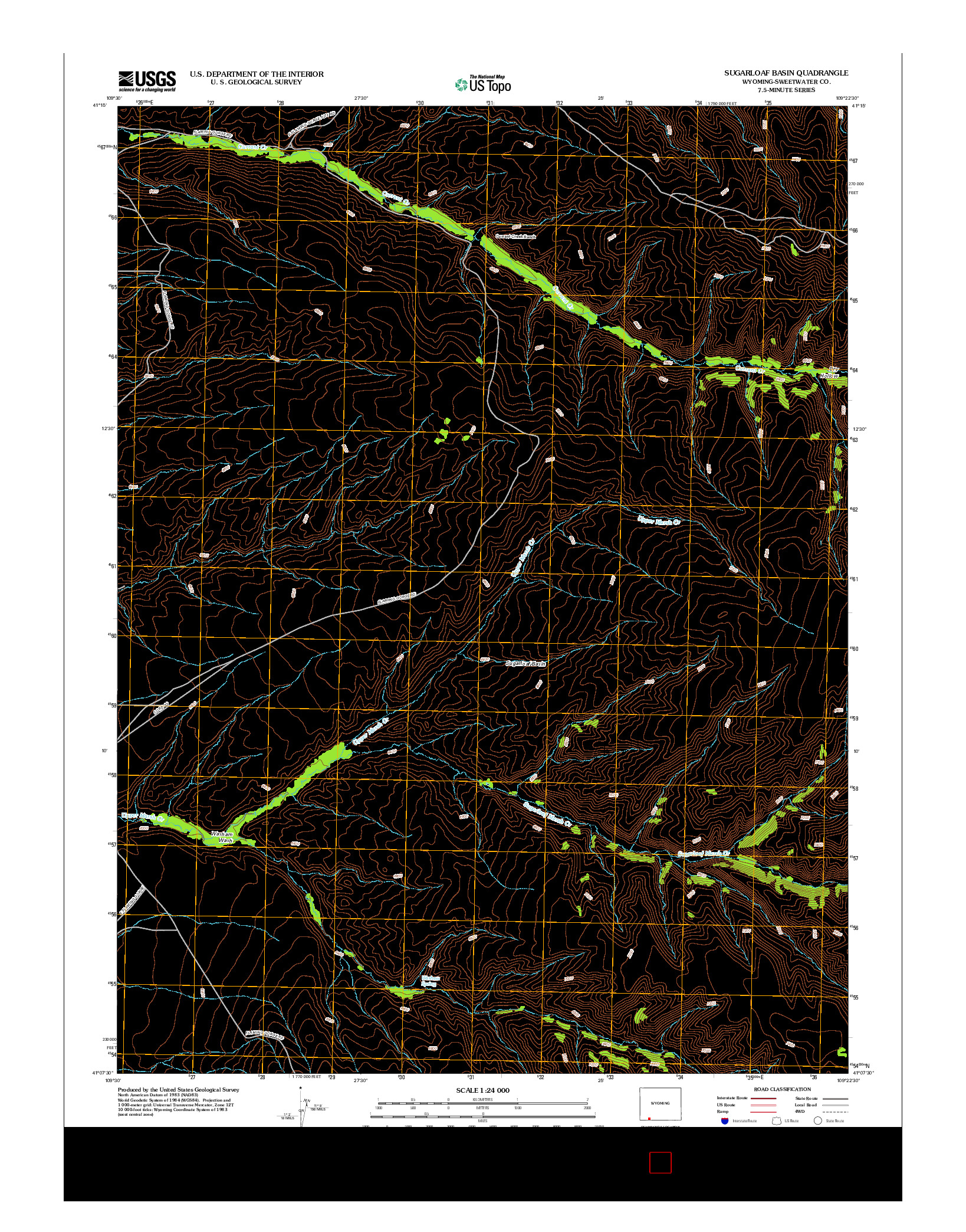 USGS US TOPO 7.5-MINUTE MAP FOR SUGARLOAF BASIN, WY 2012