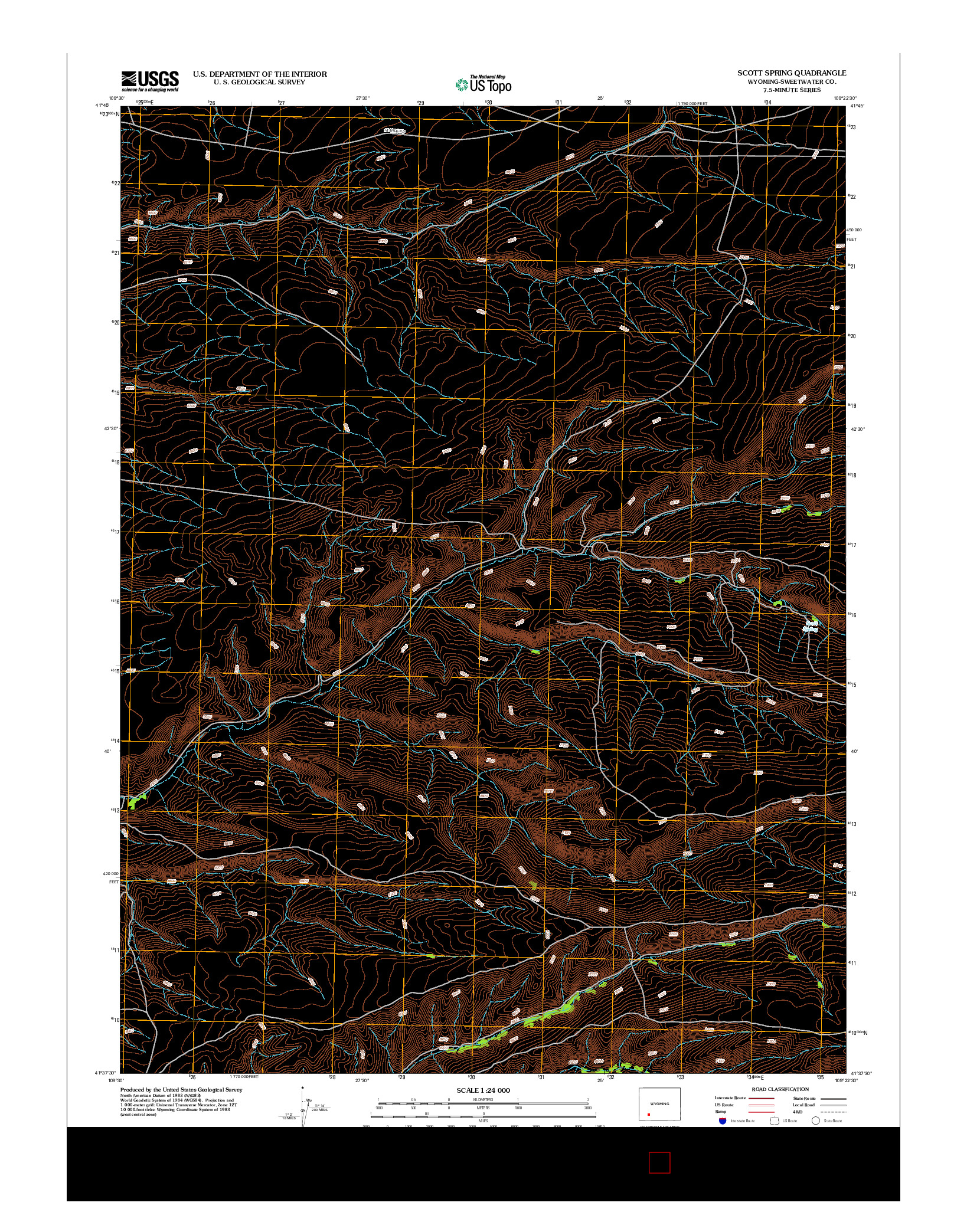 USGS US TOPO 7.5-MINUTE MAP FOR SCOTT SPRING, WY 2012