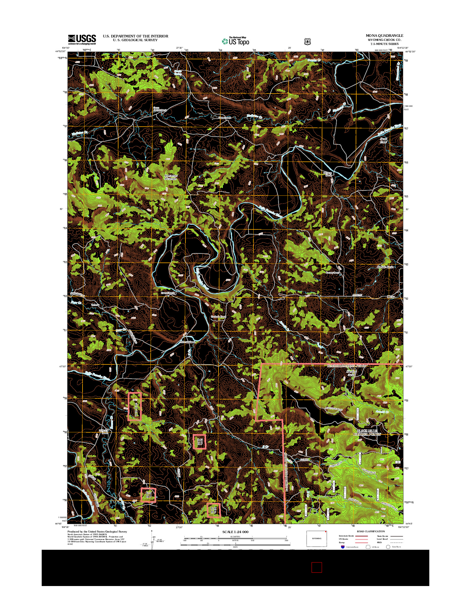 USGS US TOPO 7.5-MINUTE MAP FOR MONA, WY 2012