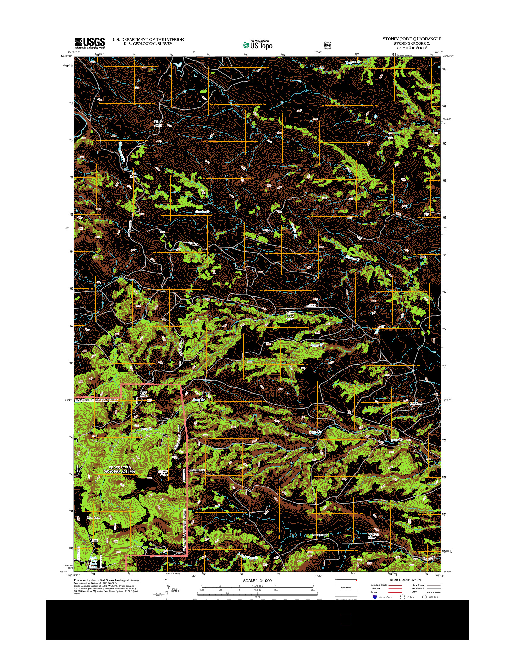 USGS US TOPO 7.5-MINUTE MAP FOR STONEY POINT, WY 2012