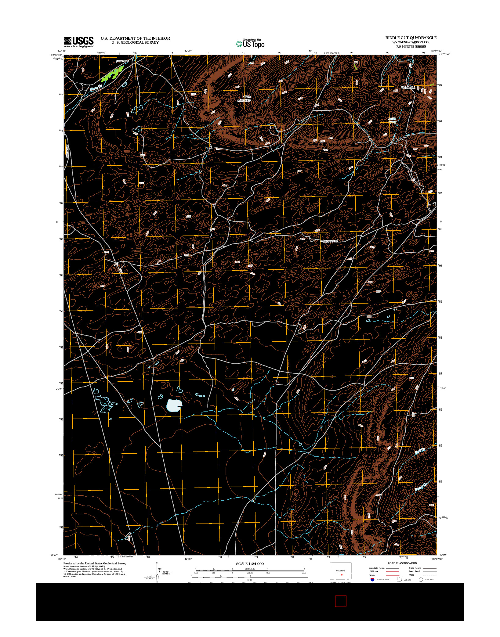 USGS US TOPO 7.5-MINUTE MAP FOR RIDDLE CUT, WY 2012