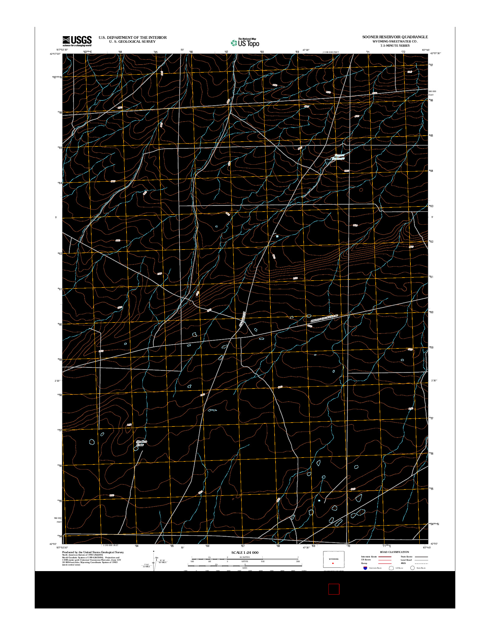USGS US TOPO 7.5-MINUTE MAP FOR SOONER RESERVOIR, WY 2012