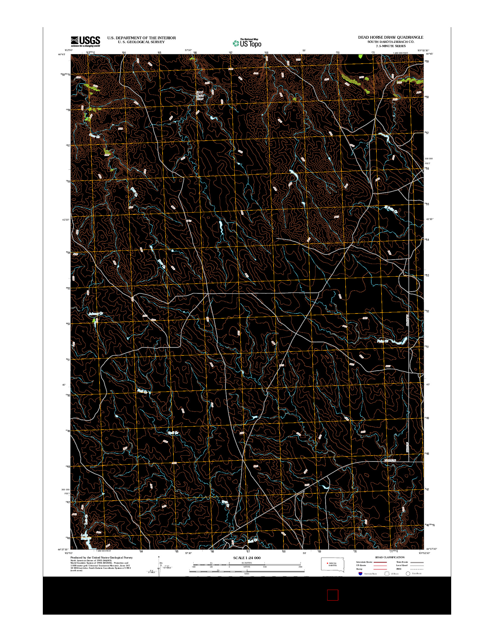 USGS US TOPO 7.5-MINUTE MAP FOR DEAD HORSE DRAW, SD 2012